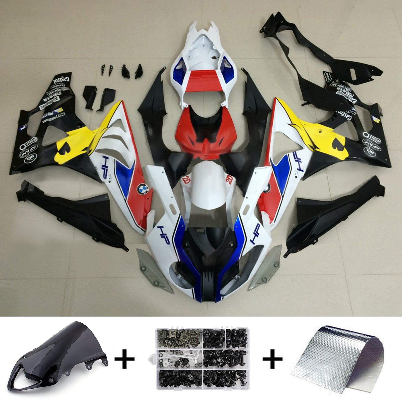 Kit de carénage d'injection pour BMW S1000RR 2009-2014 Carrosserie Plastique ABS
