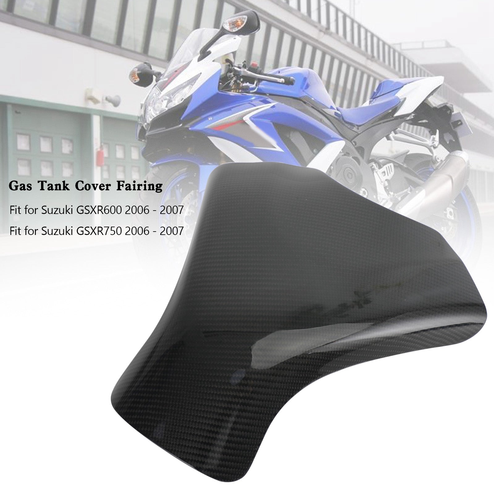 2006-2007 Suzuki GSXR600 GSXR 750 Protector de carenado de cubierta de tanque de gasolina de carbono