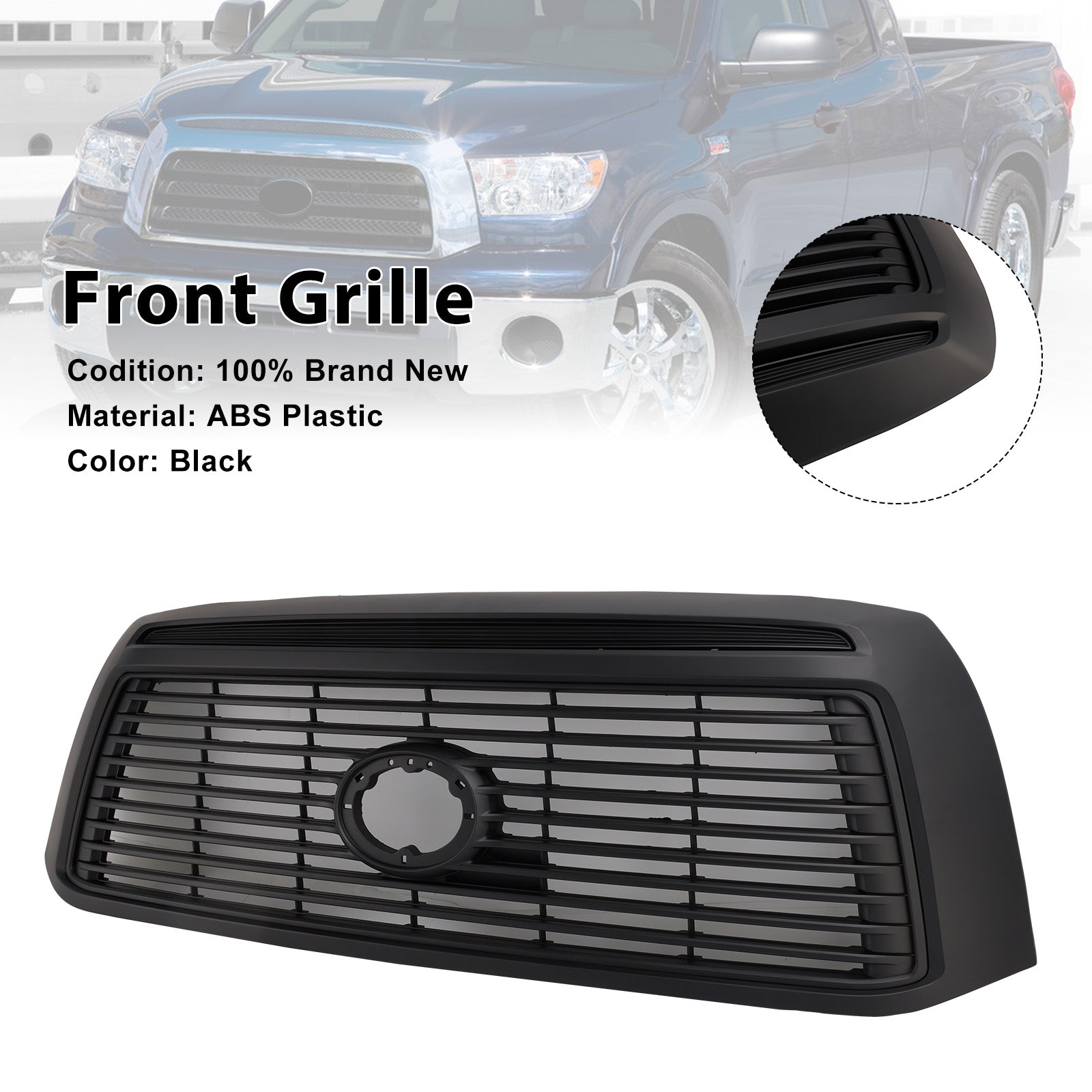 Calandre de pare-chocs avant noir mat pour Toyota Tundra 2006-2009