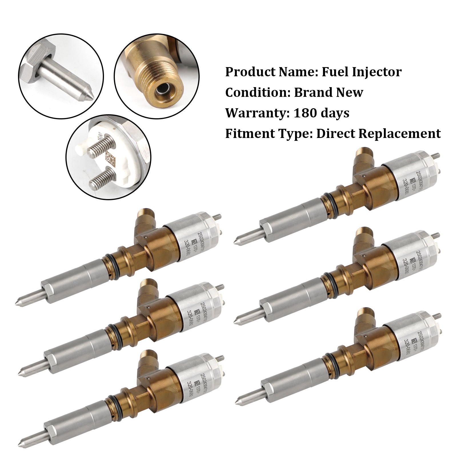 Kot dla Caterpillar Perkins C6.6 6 sztuk wtryskiwaczy paliwa 2645A747 320-0680