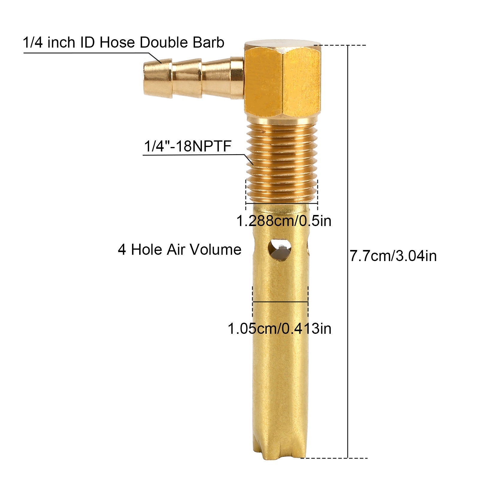 2 tuyaux de ventilation de réservoir de carburant de 1/4"" de diamètre intérieur, filetage 1/4""-18NPTF pour petits et grands réservoirs