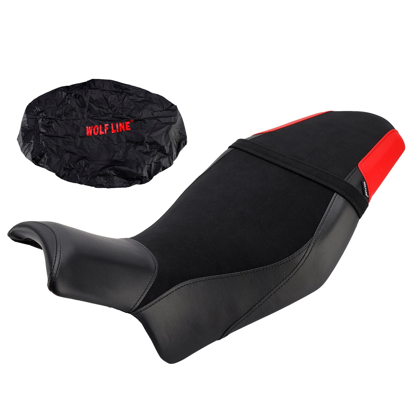 Selle passager complète rembourrée +20 mm noire pour Suzuki Katana (2019-2024)