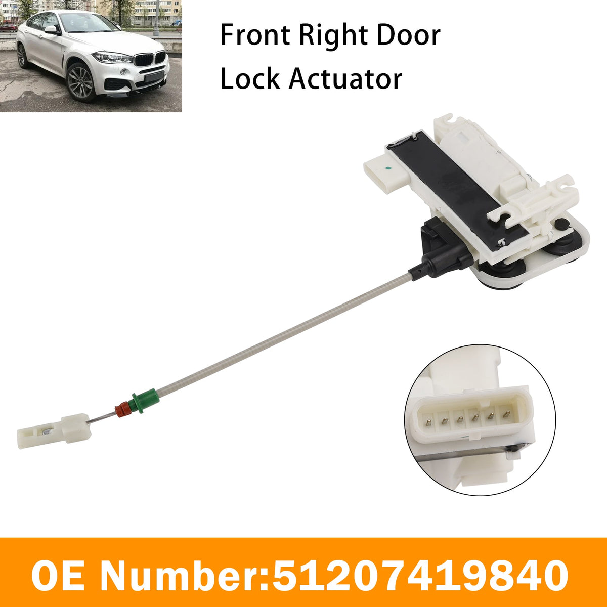 Actionneur de verrouillage de porte avant droite 51207419840 pour F15 F16 X5 2014-2017 X6 2018