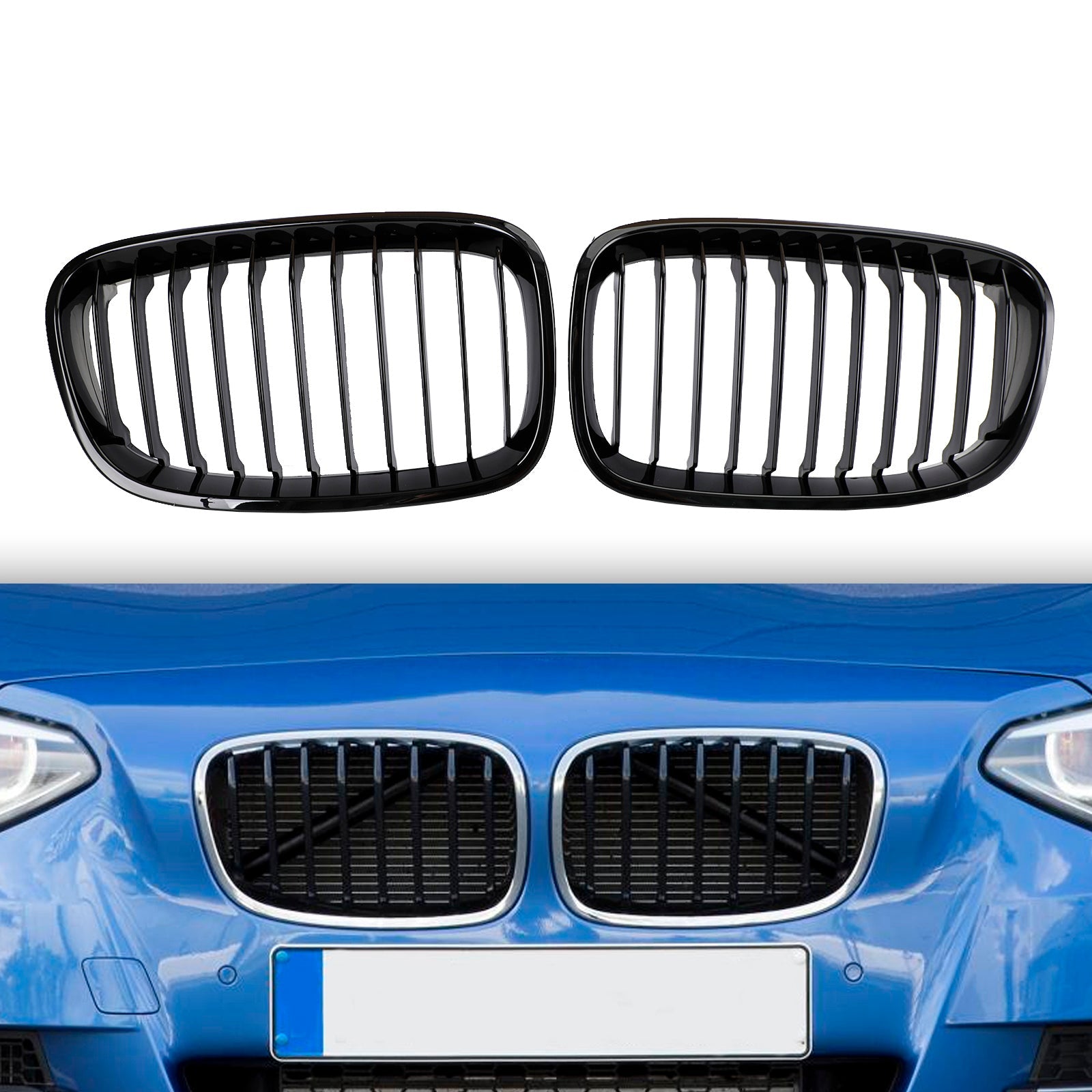 2012-2014 BMW 1 Series F20 F21 2PCS etupuskurin säleikkö