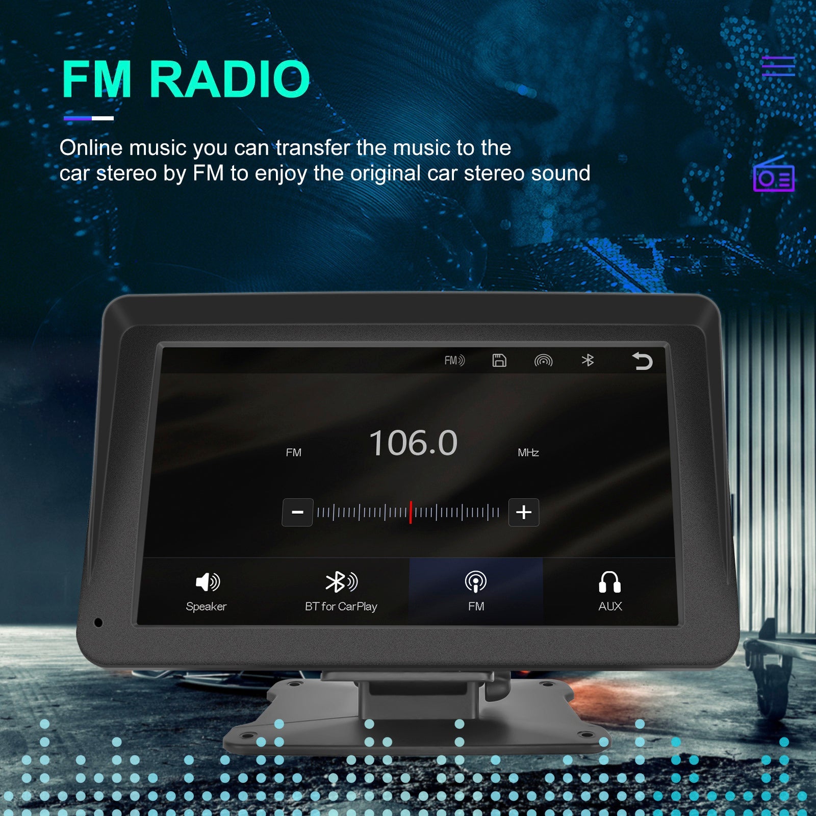 Lecteur multifonctions 7 pouces compatible CarPlay, Apple AirPlay et Android Auto avec caméra de projection