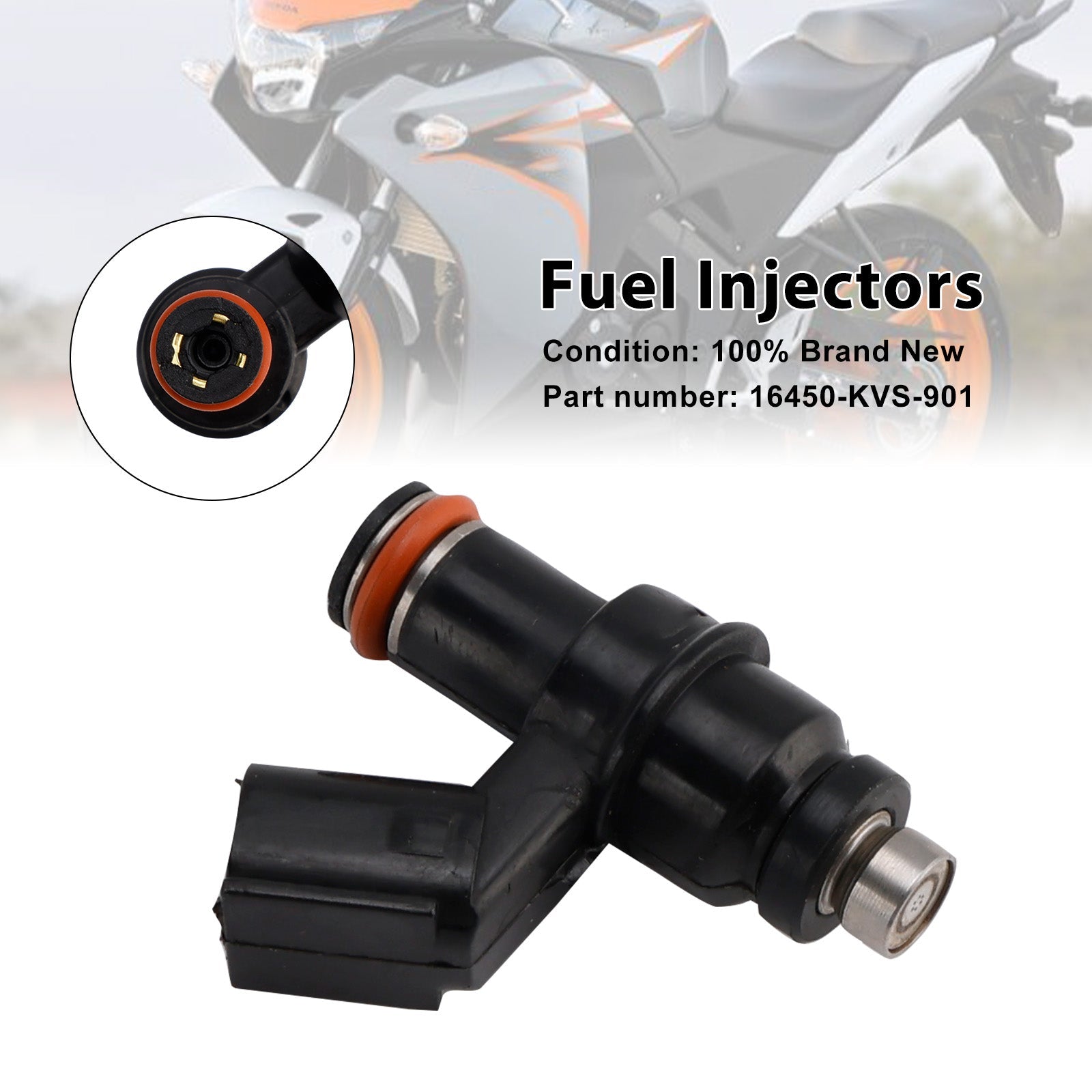 Inyectores de combustible 16450-KVS-901 para Honda CBR125R, CBR125, CBR125RS y CBR125RT (2011-2020)