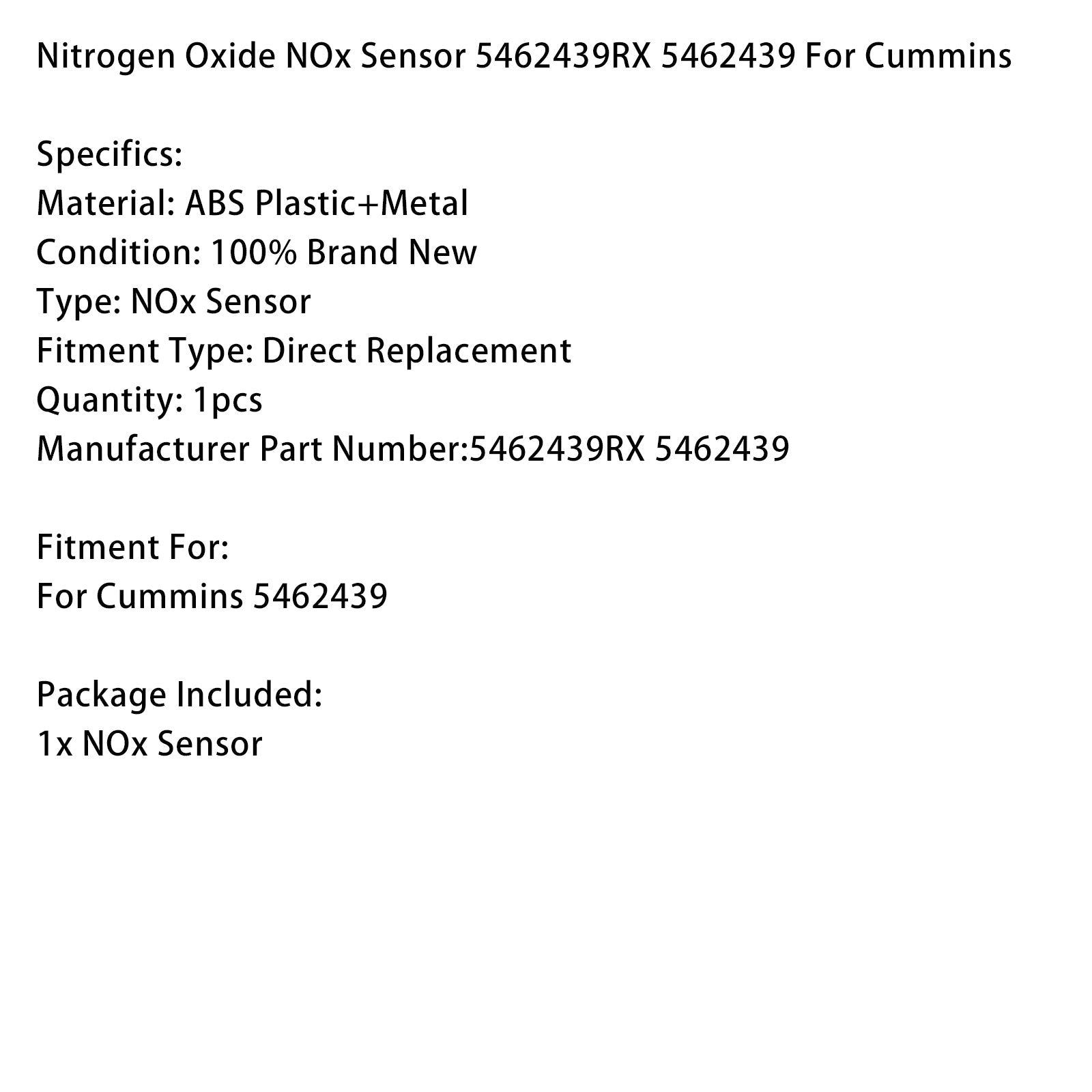 Sensor'oxide d'stikstof NOx Cummins 5462439RX 5462439