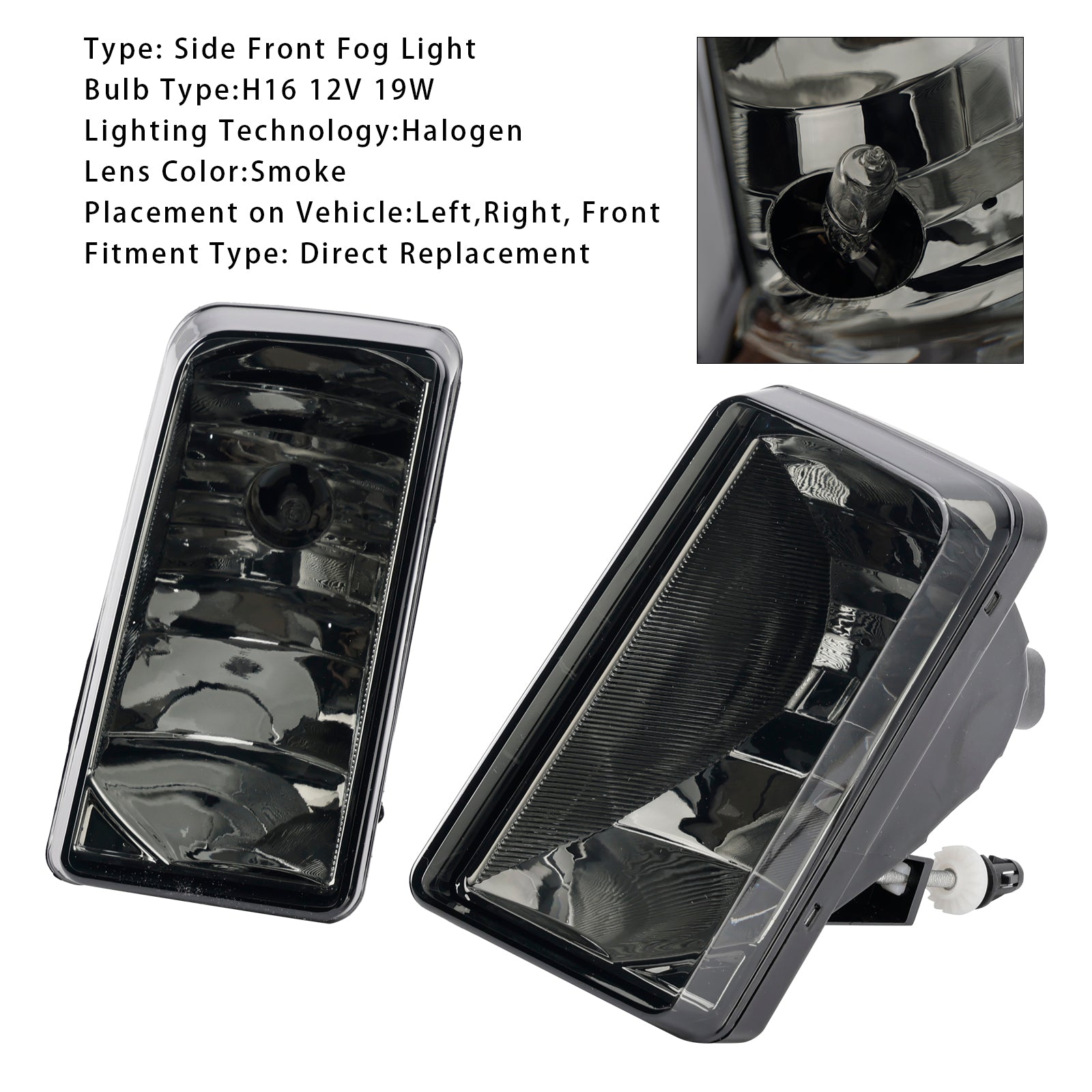 Par sprednjih meglenkov z žarnicami za 2007–2013 Chevrolet Silverado, dimljena očala