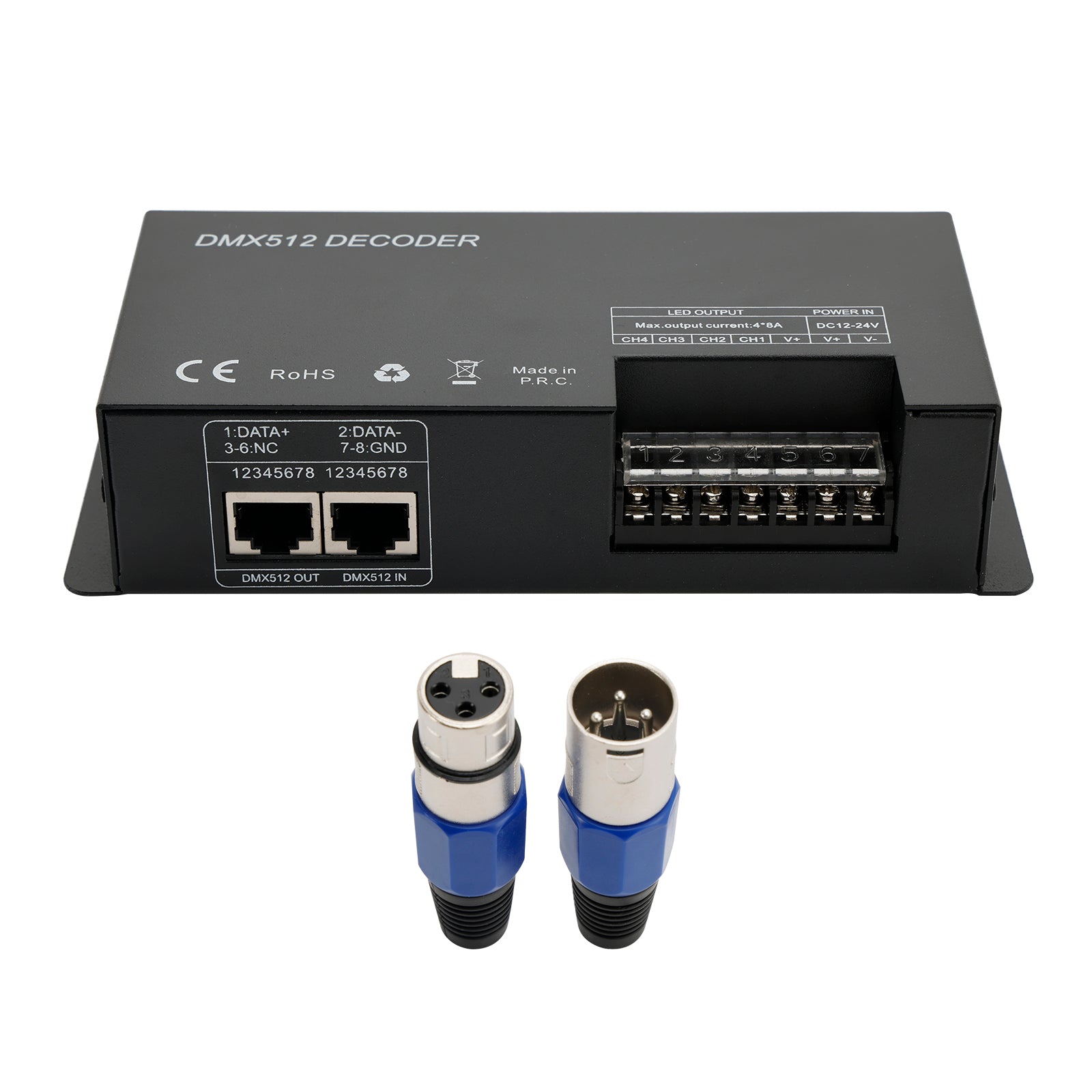 DMX 512 dekoder na 4 kanale RGBW PWM, pogonski gonilnik, krmilnik LED lahkega pasu