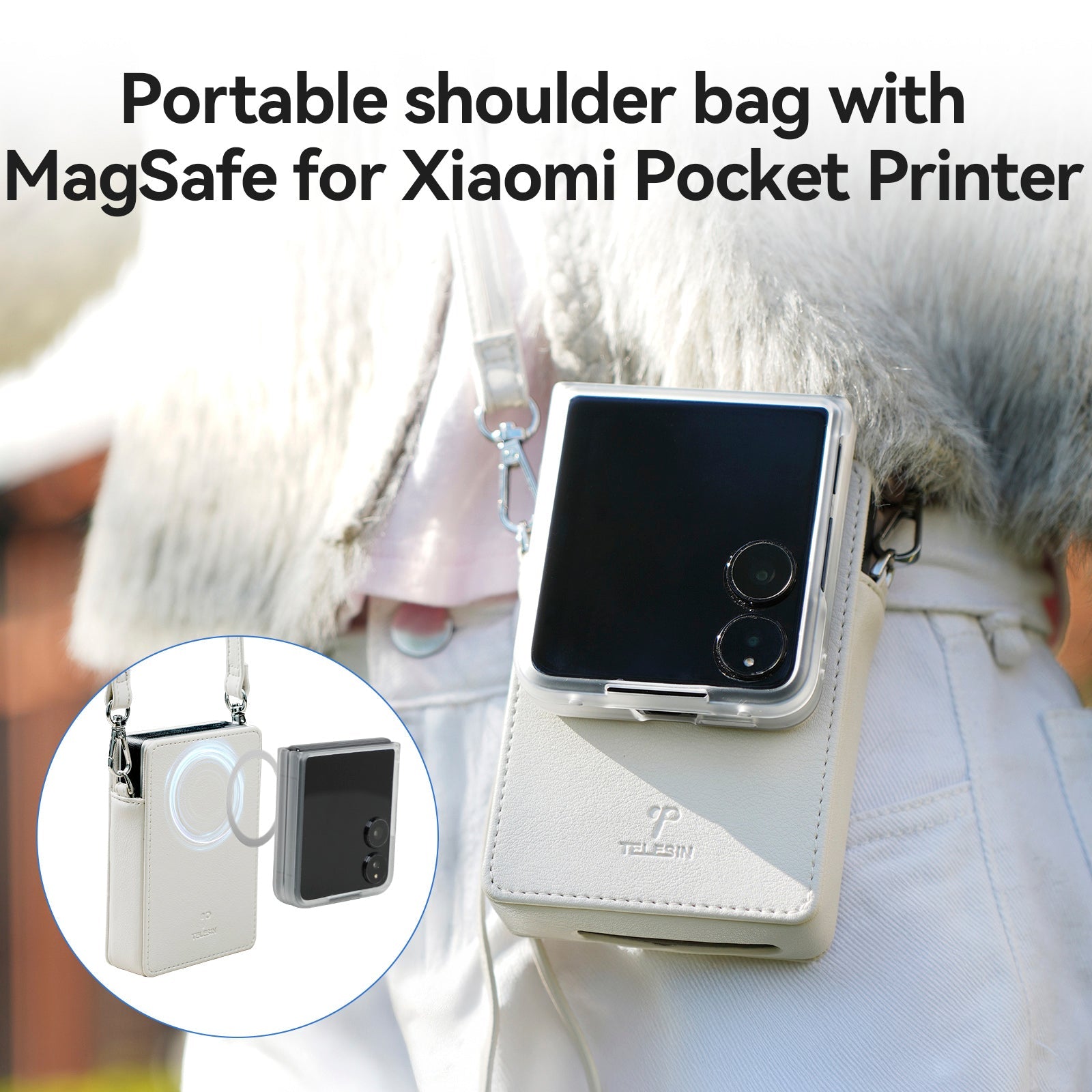 Magnetna torbica za shranjevanje za mobilni telefon in kamero, za Xiaomi Pocket 1S Photo Printer