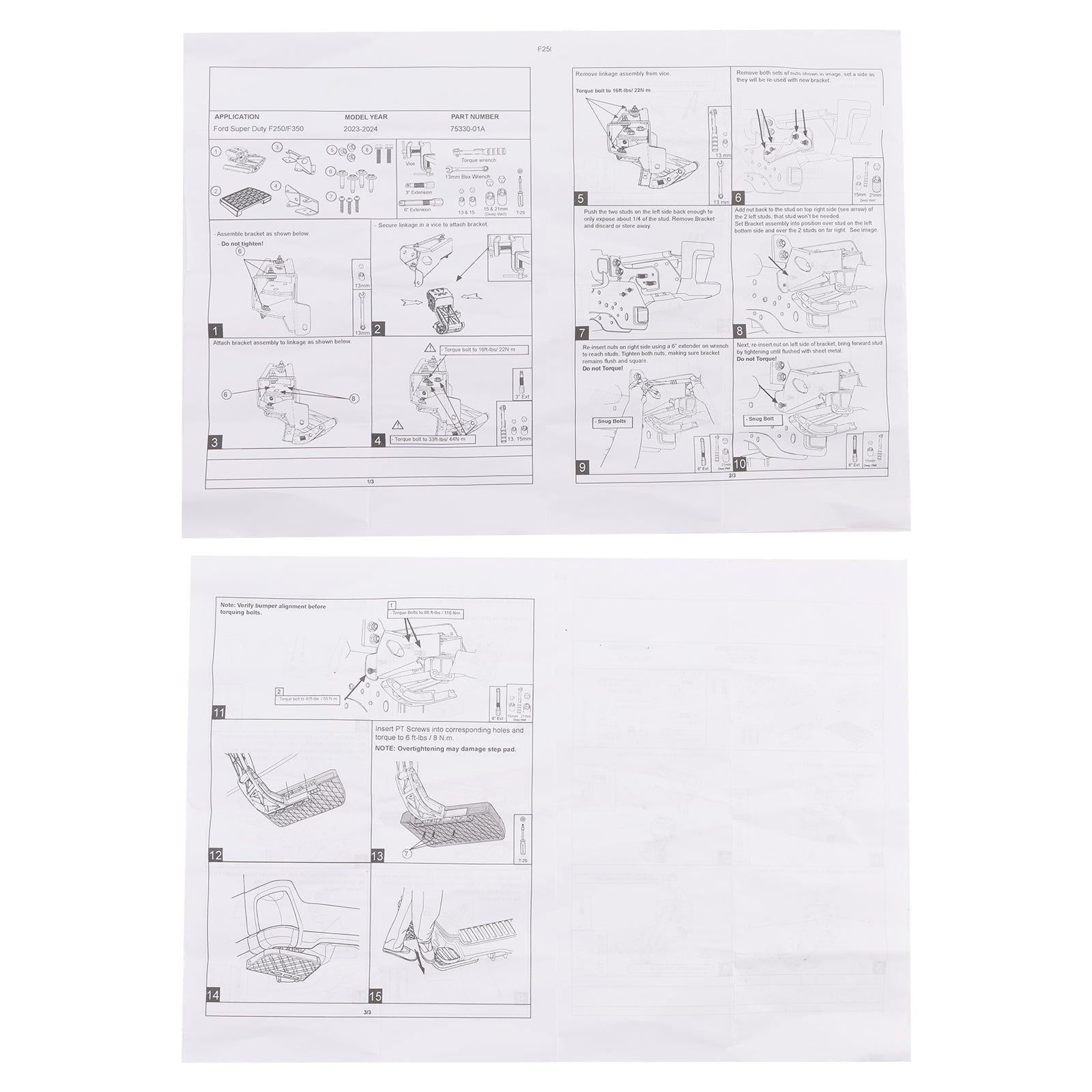 Passaggi retrattili per Super Duty Ford F-25 F-350 2023-2025 75330-01A