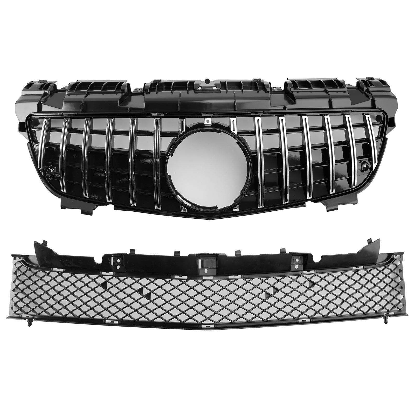 Calandre avant supérieure et inférieure chromée pour Mercedes-Benz Classe SLK R172 SLK55 pré-remodelée 2011-2016