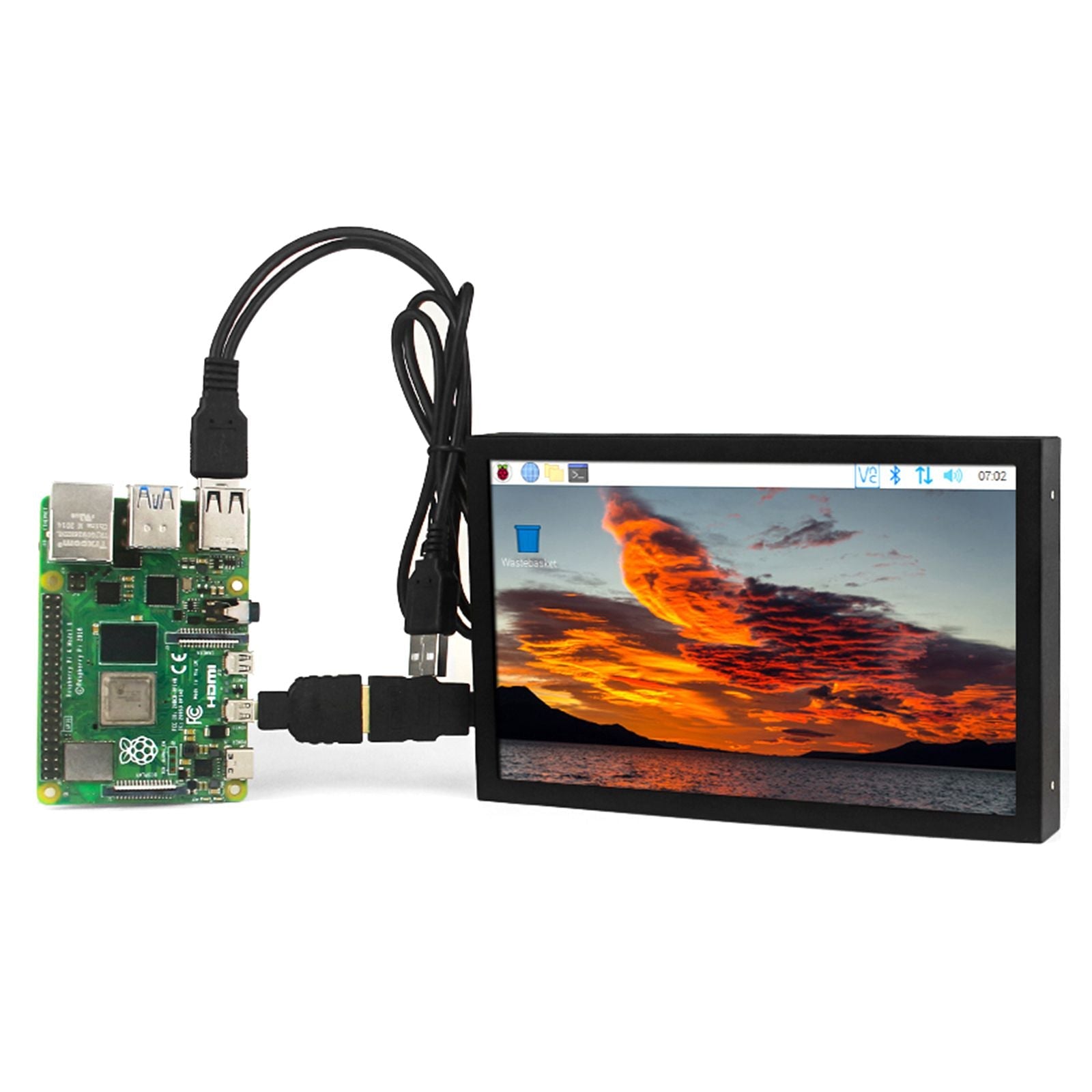 Monitor komputerowy Raspberry Pi z 7-calowym wyświetlaczem IPS HD i interfejsem VGA/AV/HDMI