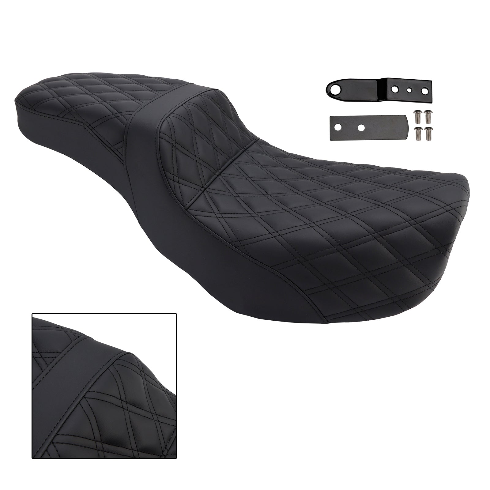 Coussin de selle passager avant et arrière compatible avec Dyna FXD 2006-2017 FLD Fat Boy