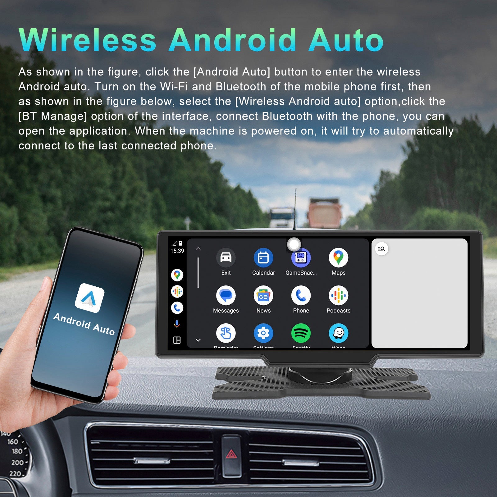 Boordnavigatiesysteem met 10,26 inch HD-scherm, CarPlay en 12 inch LED-camera.