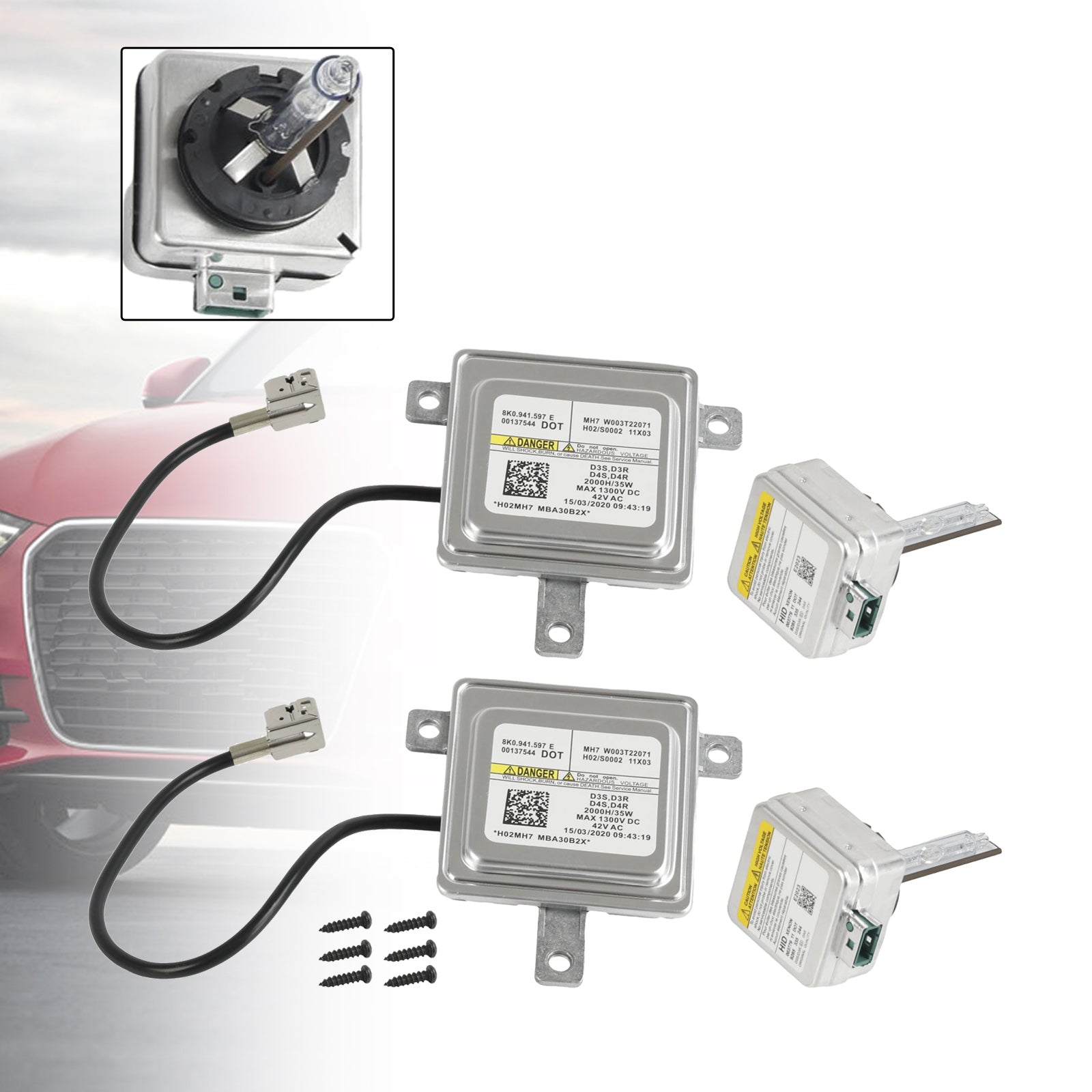 Ballast au xénon et ampoule D3S, Module d'unité de commande de lumière HID, pour Audi VW