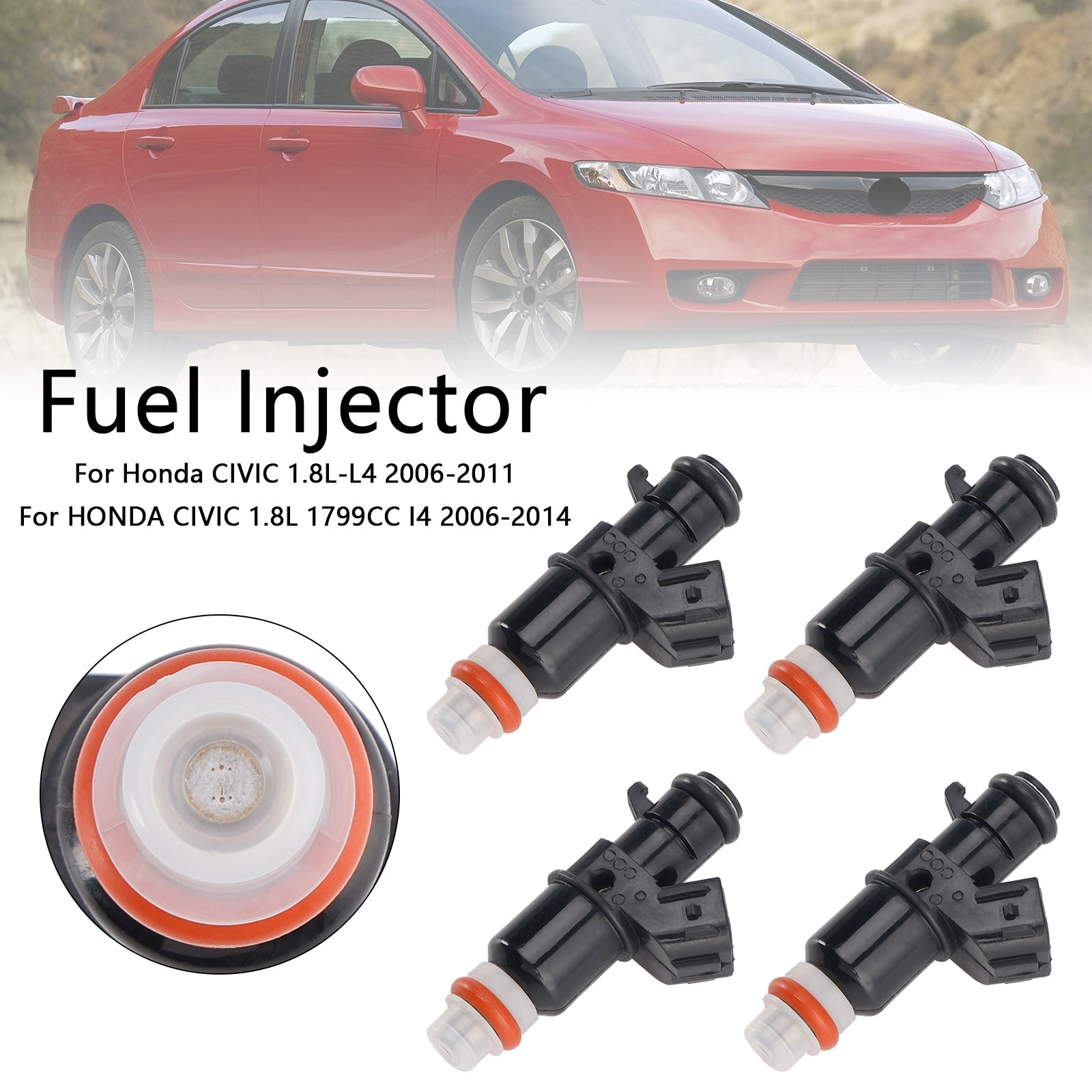 Inyector de combustible de 4 piezas 16450-PWC-J01 para Honda Civic 1.8L 2006-2014 MP4274