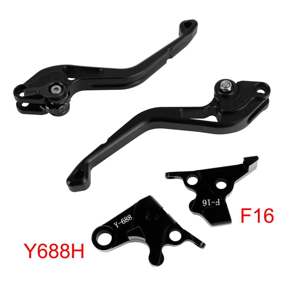 Nouveau levier de frein et d'embrayage court compatible avec Yamaha FZ6 FAZER XSR 700 900 ABS Noir
