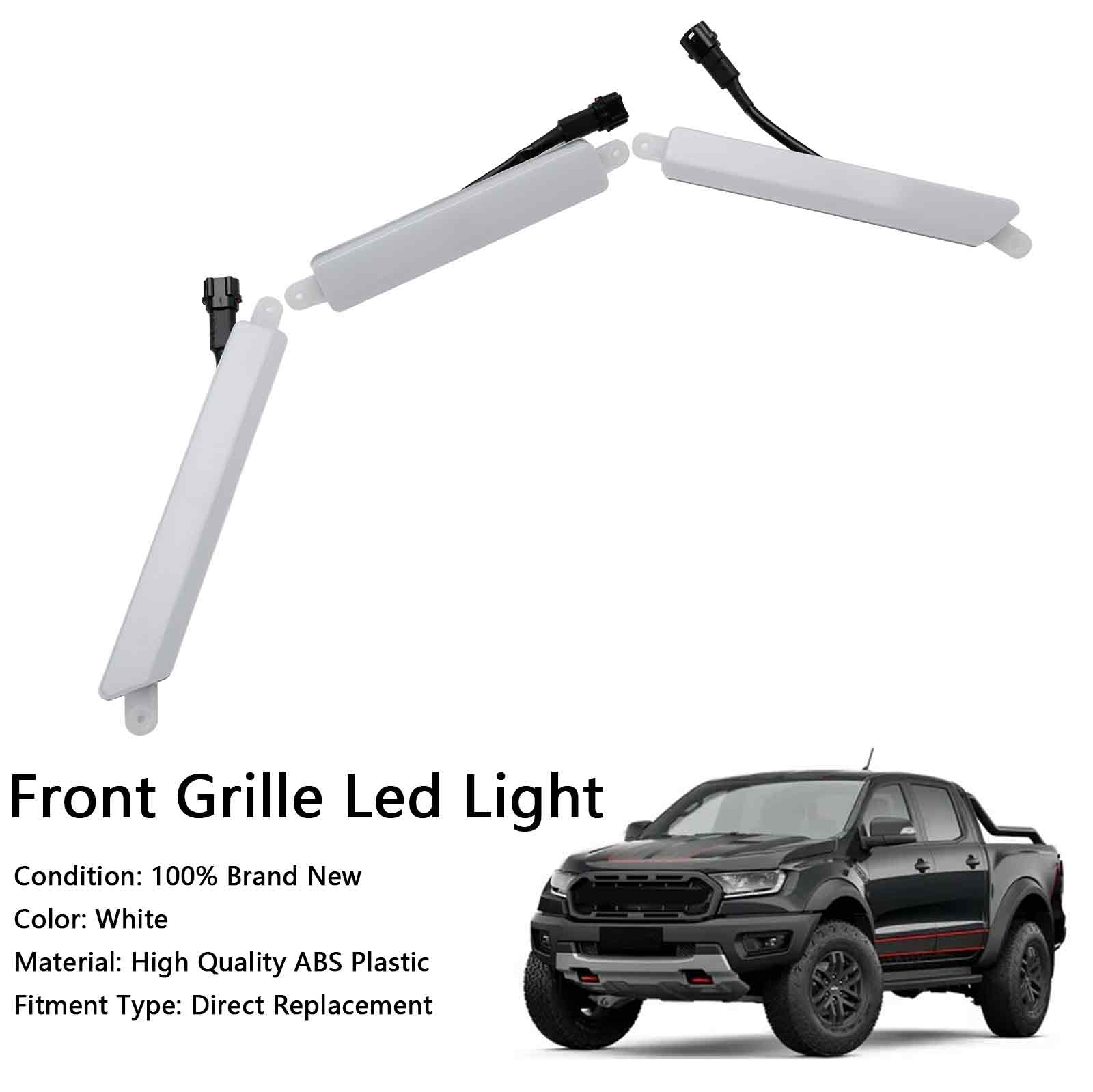 Grille de pare-chocs avant avec lumière LED blanche pour Ford Ranger Limited ou XL/XLT 2019-2023