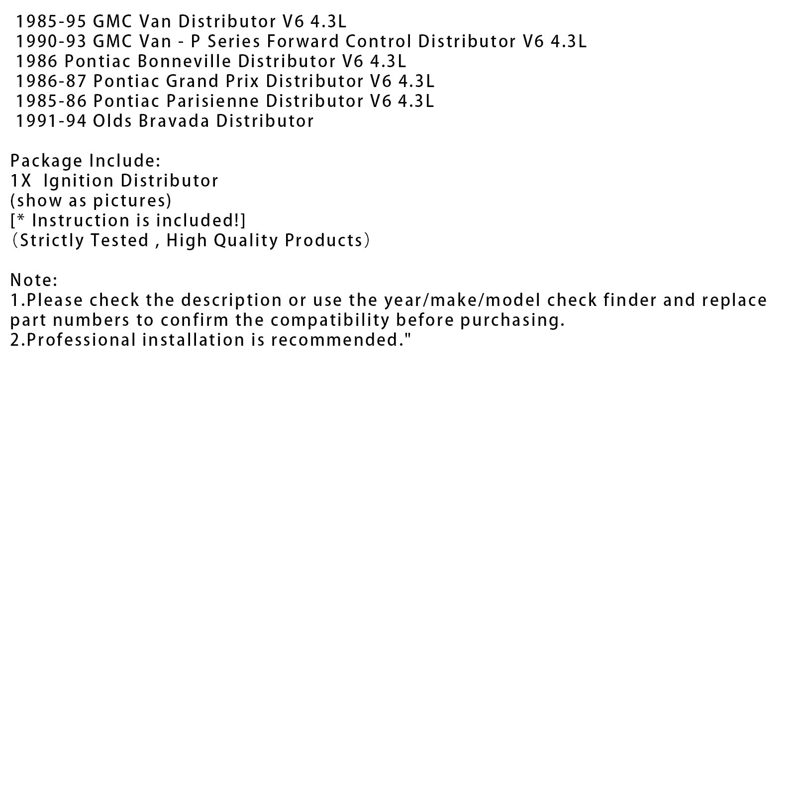 Distributore di'Accensione ad alte prestazioni GM23 841635 per GMC Pontiac V6 4.3L 262