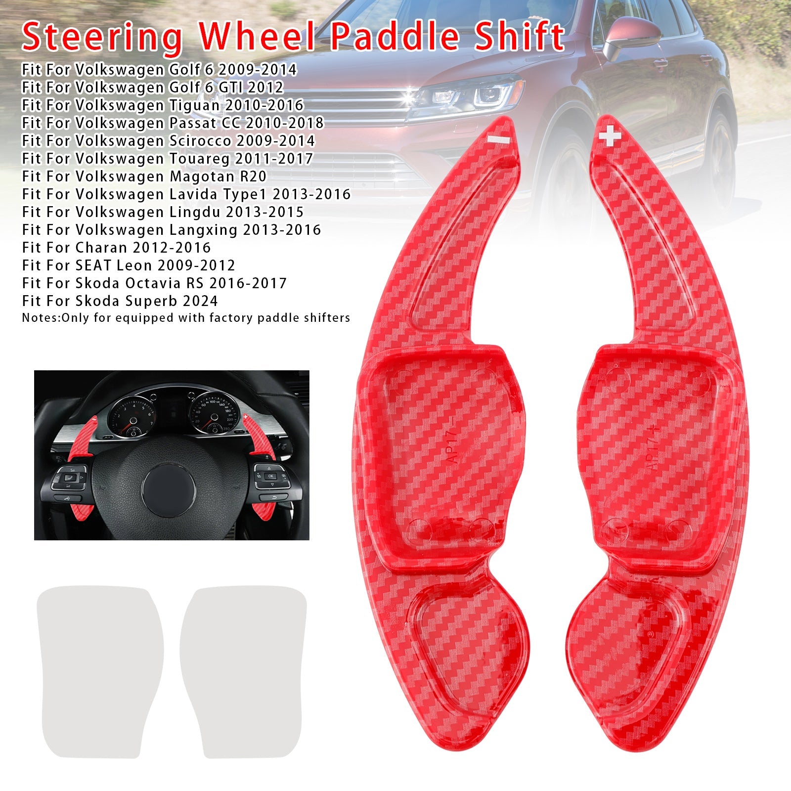 Verlenging van snelheidsverandering pallets achter het wiel voor stoel VW Scirocco