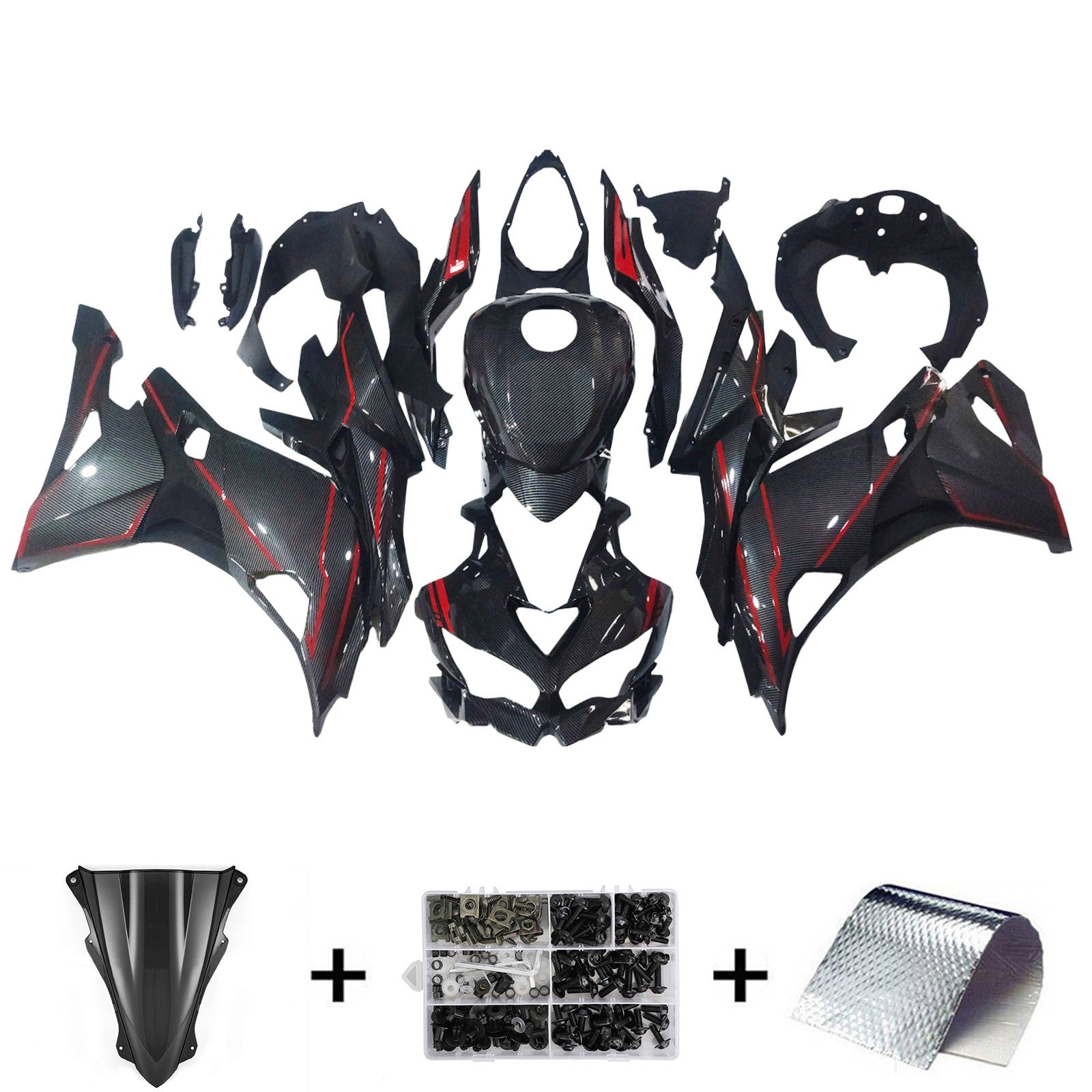 Kit de carénage injecté pour Kawasaki Ninja ZX-25R ZX-4R ZX-4RR 2019-2026