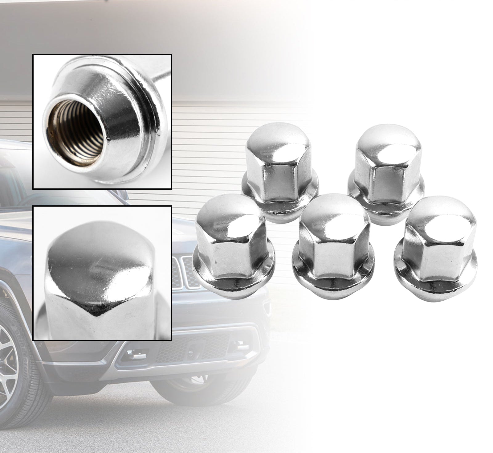 Dadi per ruote da 5 pezzi adatti per Ram 1500 per Jeep Grand Cherokee Wrangler 2012-2018 14x1.5