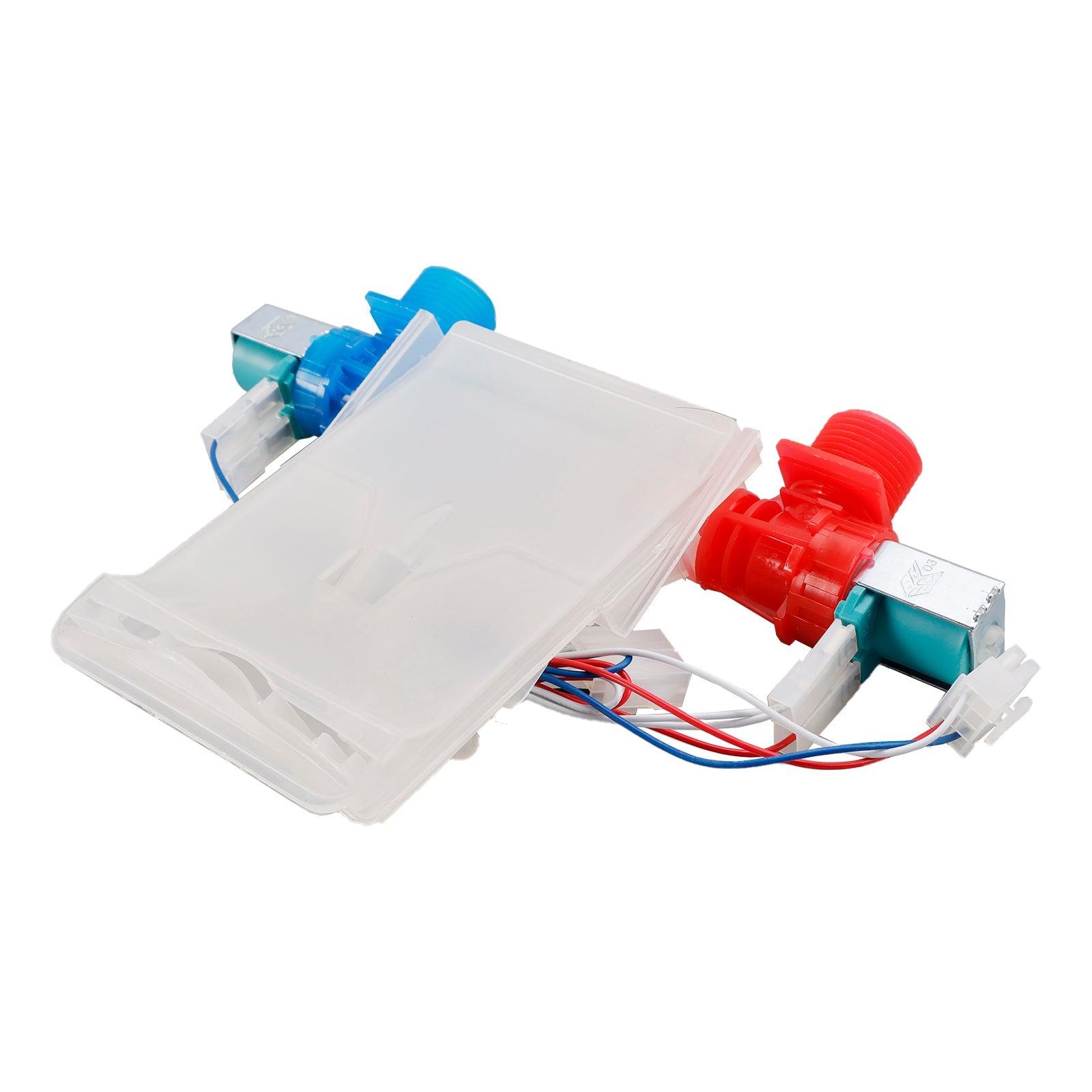 Zawór wlotowy wody ciepłej i zimnej do pralki (części) W11210463, W11101906, W10869803)