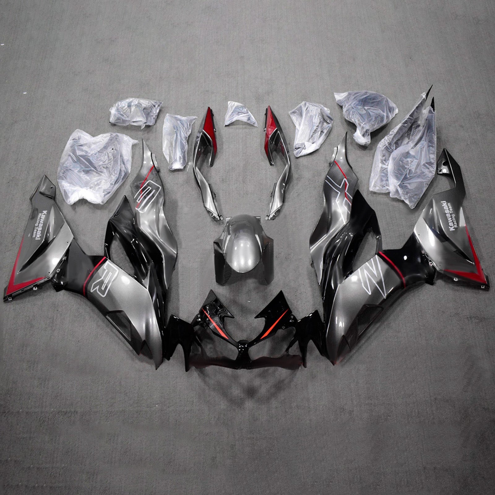 Kit de carénage injecté en plastique ABS compatible avec Kawasaki ZX6R 2019-2023