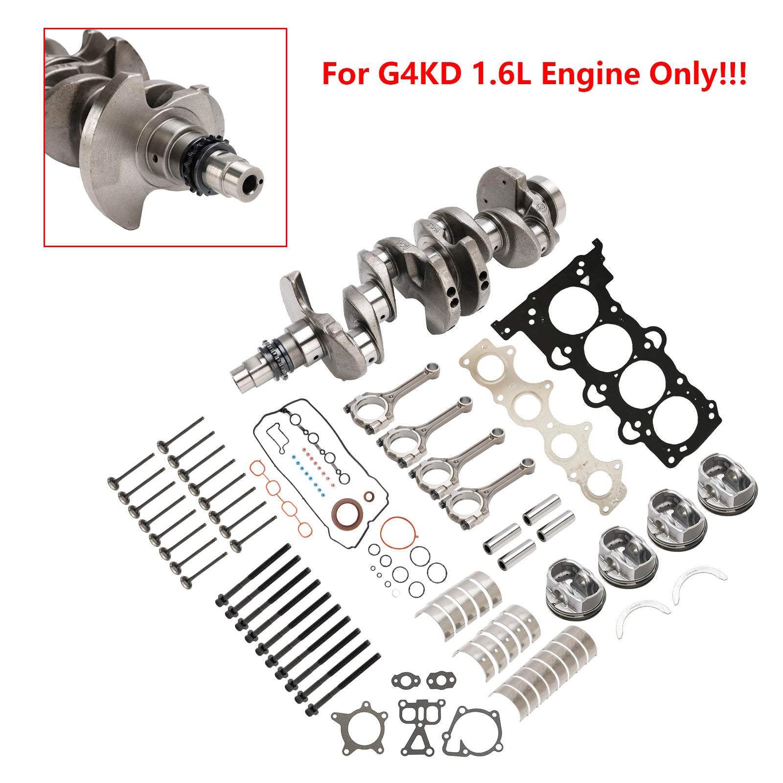 G4FD Motor Supercharging Kit - Inclusief krukas 231102B610, verbindingsstangen, zuigers en gewrichten