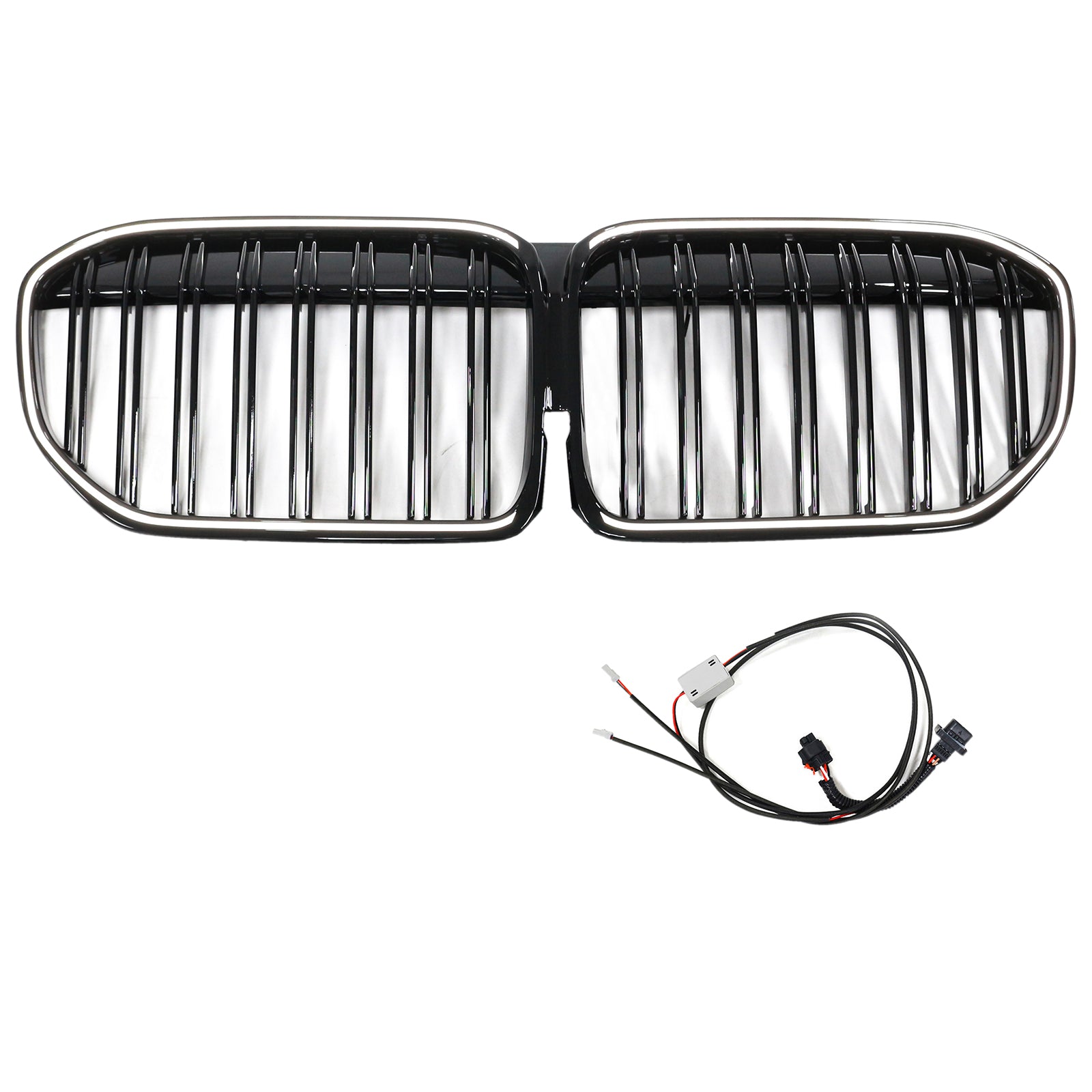 Grille de calandre avant noire brillante à double lamelles pour BMW Série 7 G11 G12 2019-2022