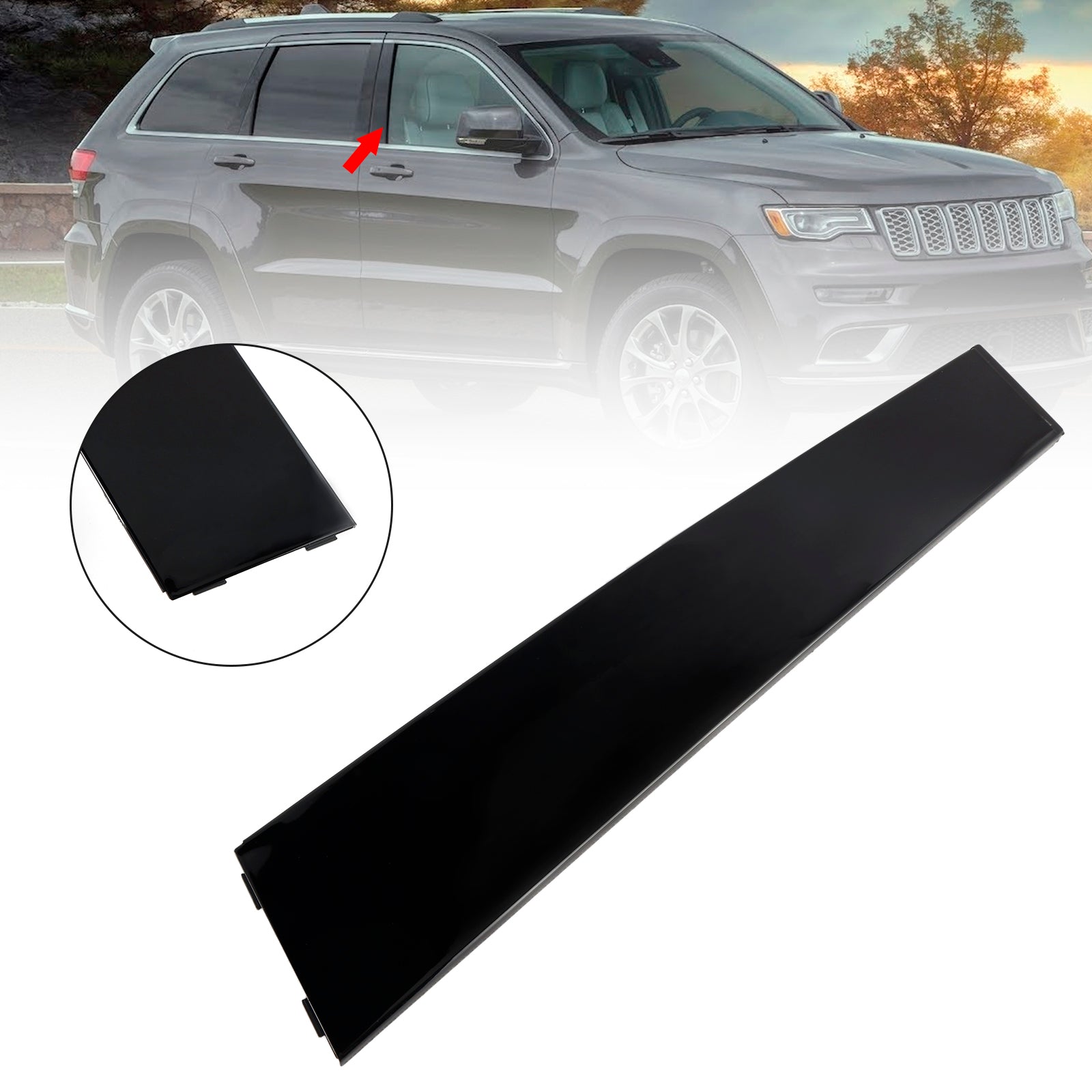 Rivestimento montante portiera anteriore destra, applicazione B 57010444 per Jeep Cherokee 11-21