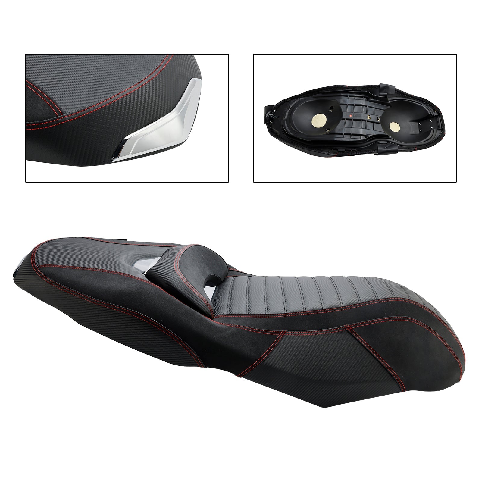 Asiento de pasajero completo para pasajeros para Yamaha X-Max 300 2023-2024, rojo