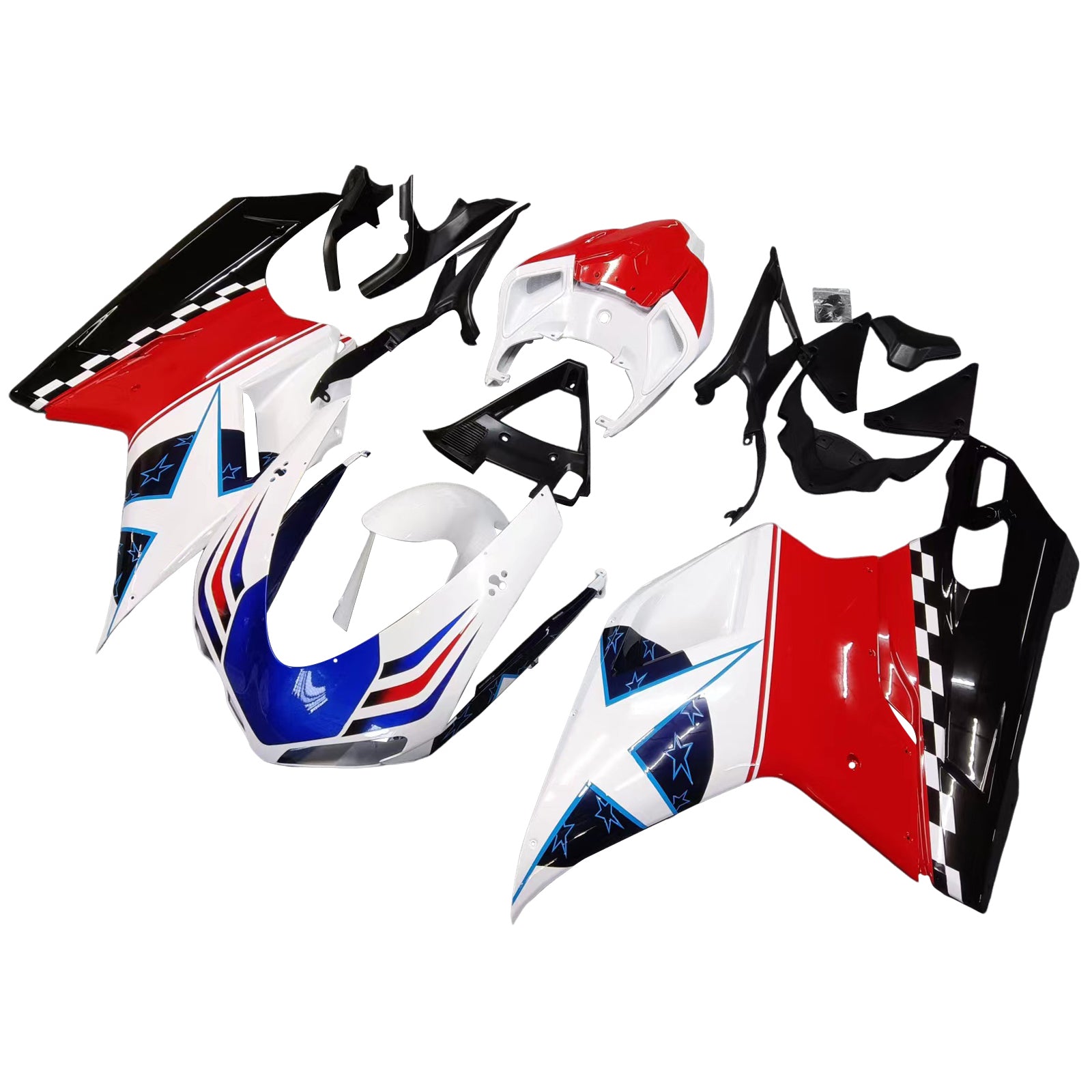 Kit de carénage par injection, carrosserie en plastique ABS, compatible avec Ducati 1098/1198/848 de 2007 à 2011