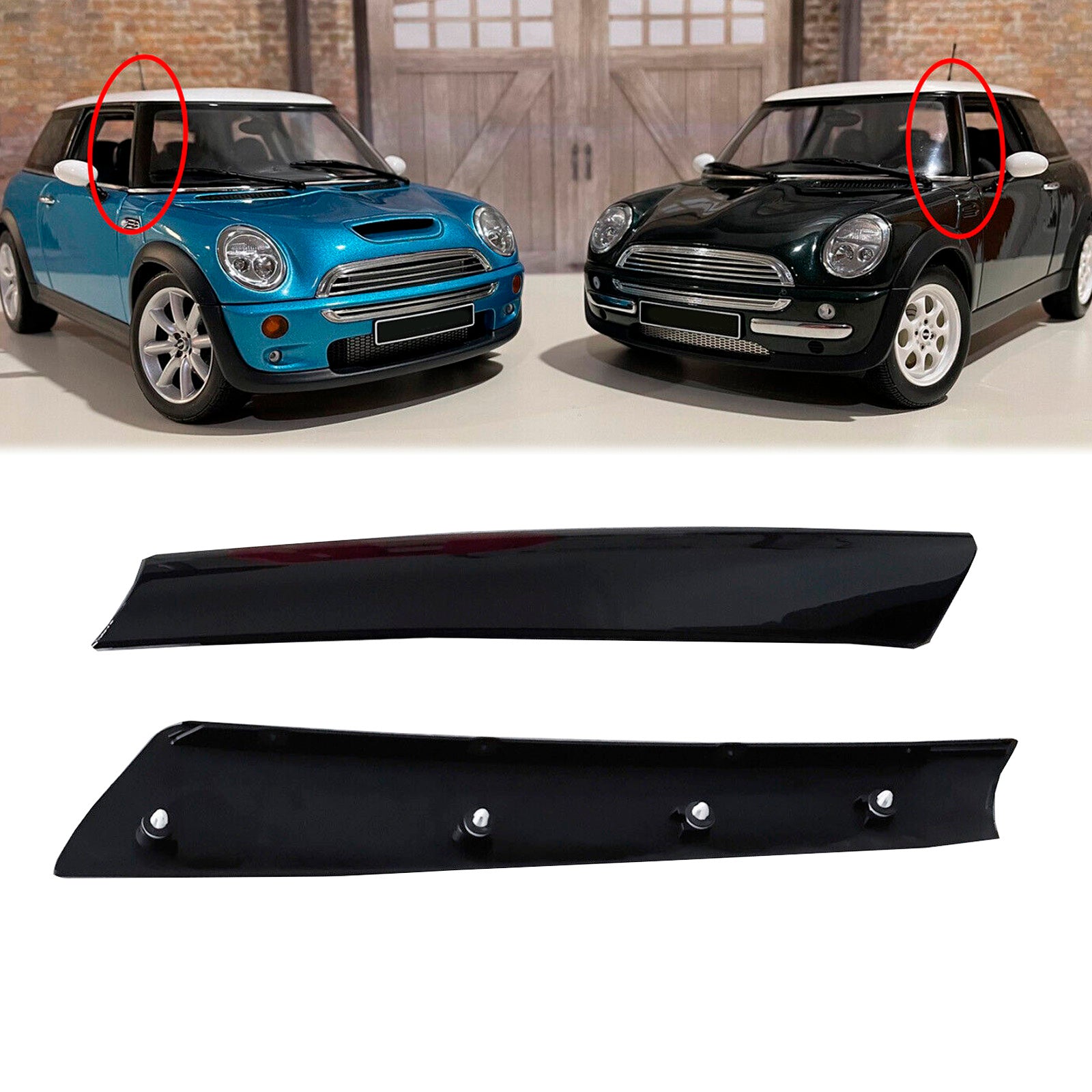Gauche+Droite Front Windshield Post Trim 51137128157 58 Pour Mini Cooper R50 R52