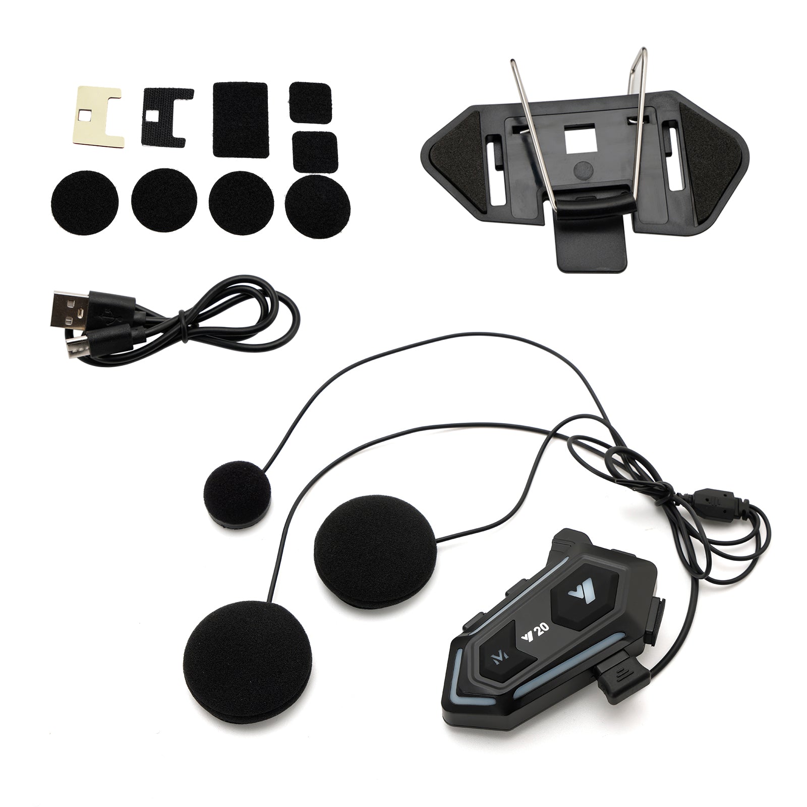 Casque Bluetooth Écouteur Casque Lecteur Sans Fil Universel Noir Y20 Pour Moto
