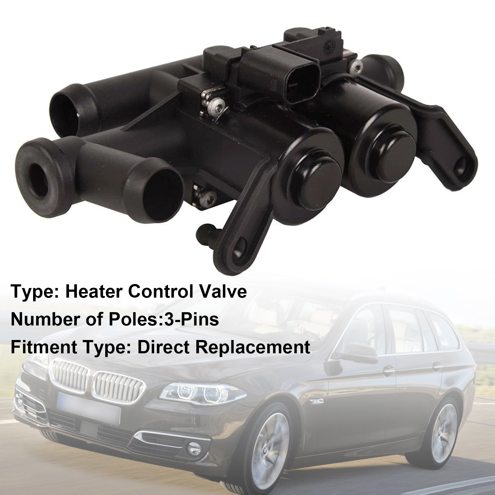 Valvola di controllo del liquido di raffreddamento del riscaldatore 64114271156 per BMW Serie 5, 6 e 7 F07, F10 e F06