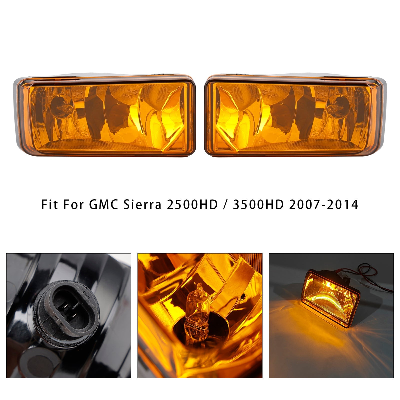 Par meglenkov z žarnicami za Chevy Tahoe Sierra 2007-2015, rumeni leča