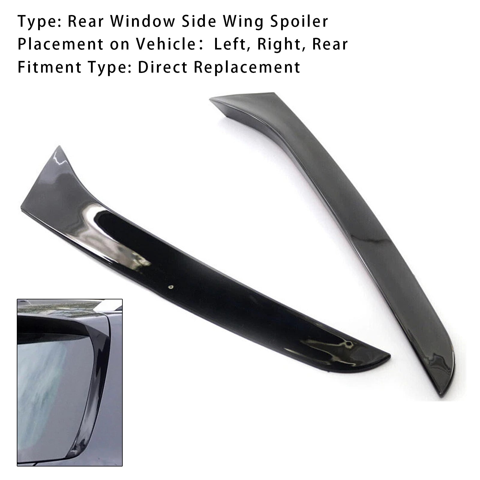 Coppia di spoiler laterali per lunotto posteriore nero lucido per VW Passat B7 Wagon 11-15