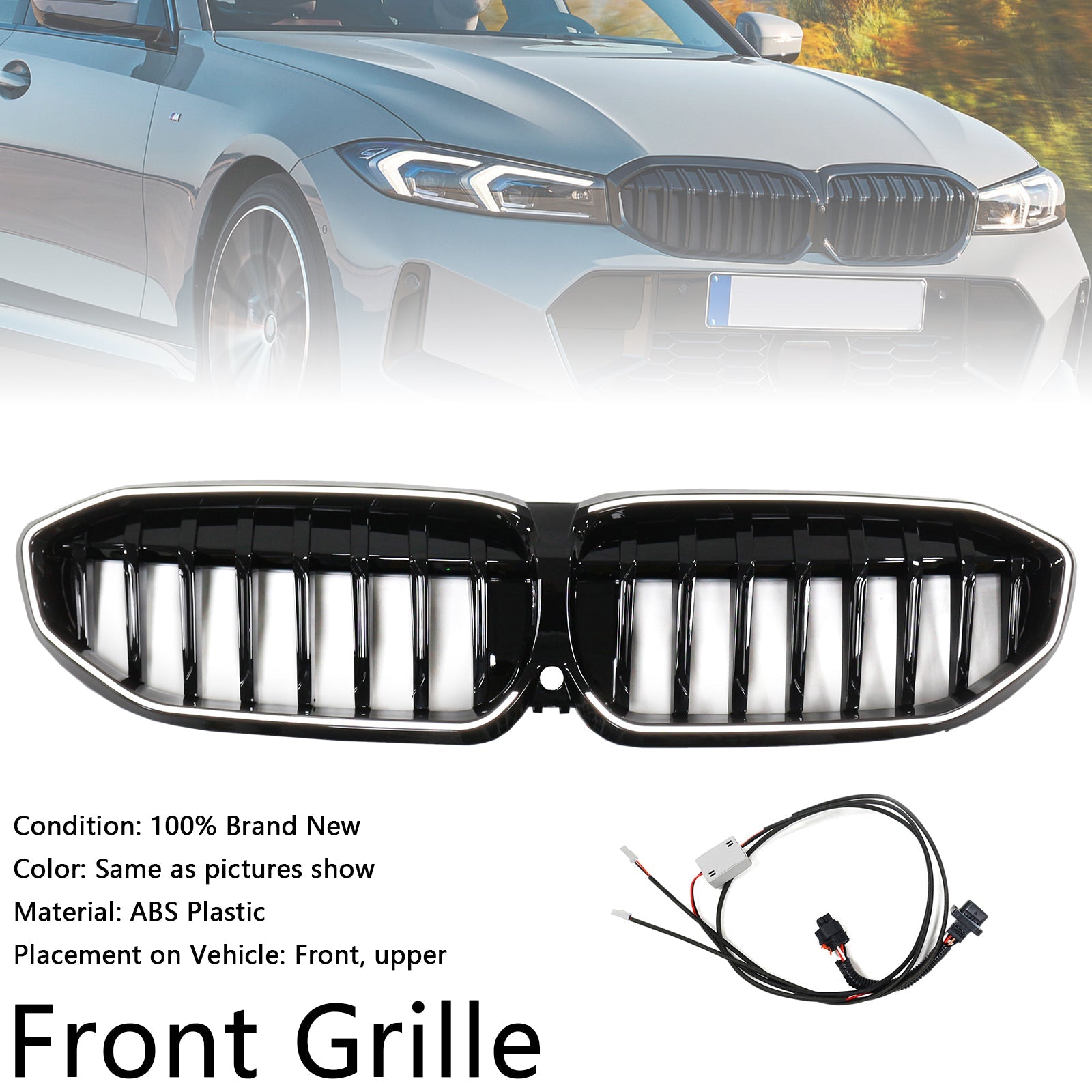 Grille de calandre noire brillante pour BMW Série 3 G20 2019-2022 51138072085