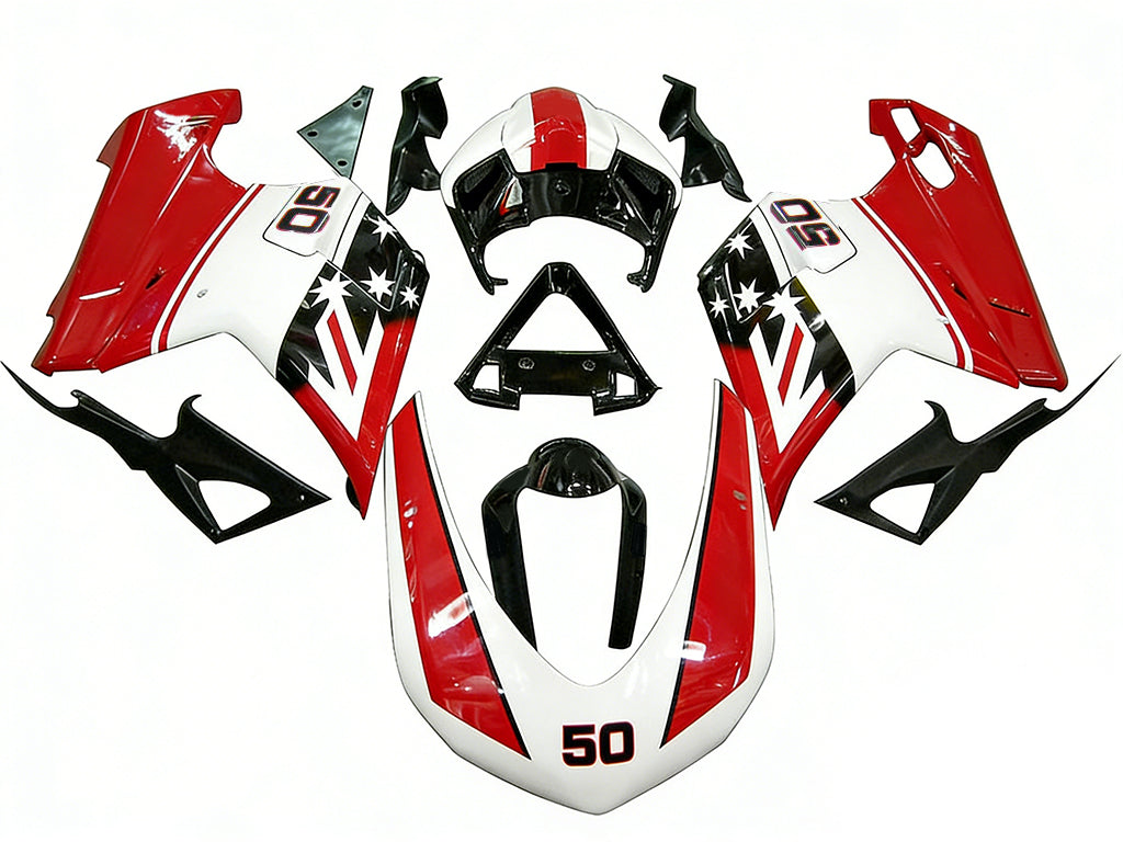 Kit de carénage par injection, carrosserie en plastique ABS, compatible avec Ducati 1098/1198/848 de 2007 à 2011