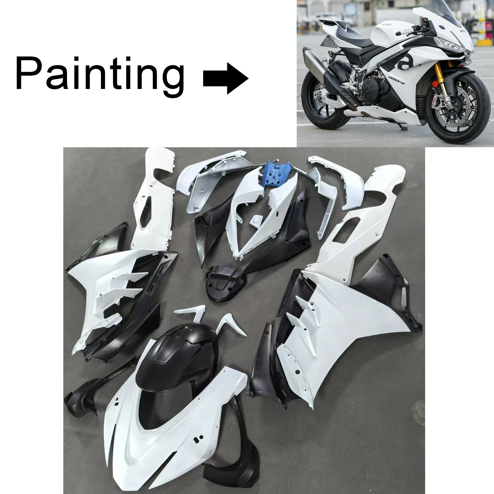 Kit de carénage d'injection Aprilia RSV4 1100 2022-2024 Carrosserie Plastique
