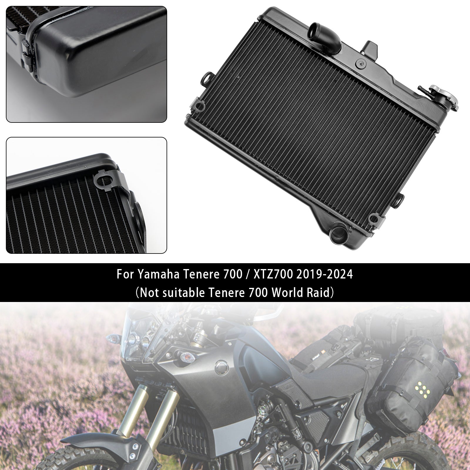Enfriador de enfriamiento de radiador Yamaha Tenere 700 XTZ700 2019-2024