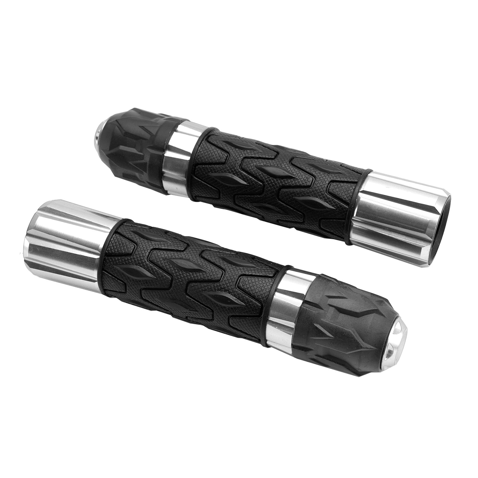 Manopole universali per manubrio moto CNC 7/8""/22 mm, rosso e argento