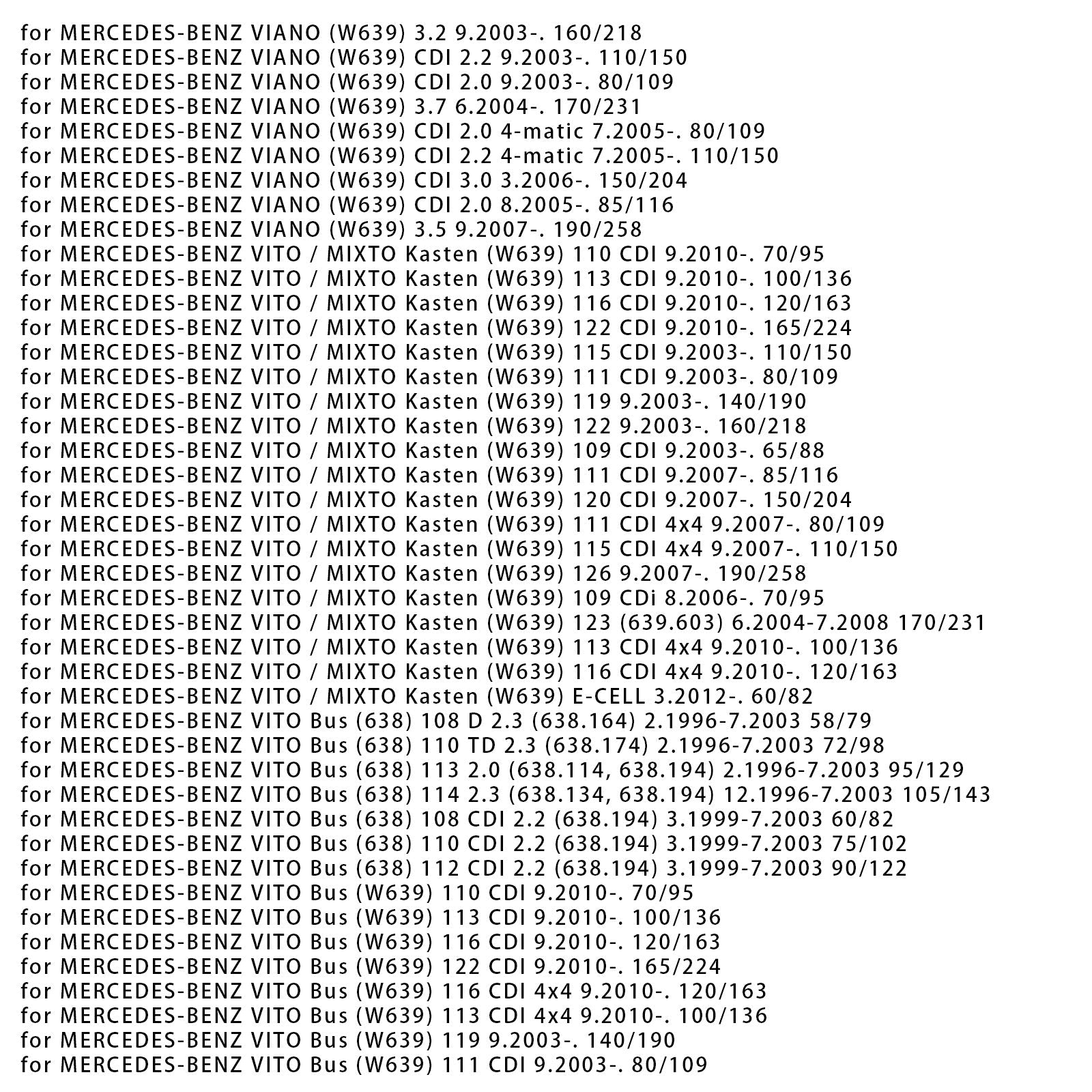 07.2005-on MERCEDES-BENZ VIANO (W639) CDI 2.2 4-matic 110/150 Arbre de transmission Arbre de transmission 2211mm Longueur 6394103206