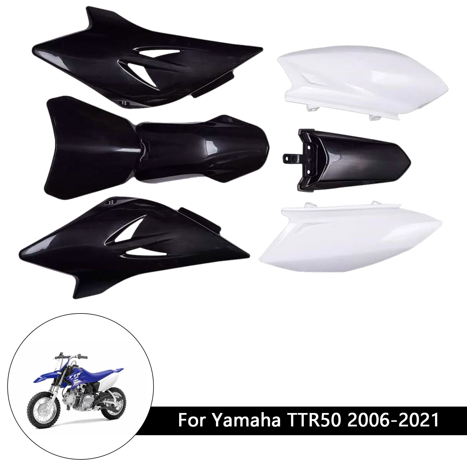 Kit per il corpo in plastica per carenatura di fango anteriore e posteriore per Yamaha TTR50 2006-2021