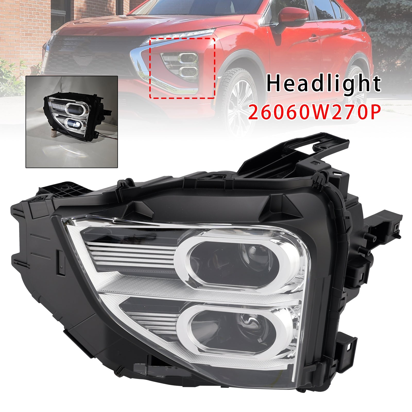 Vasen etu LED-ajovalo 26060W270P Mitsubishi Eclipse Crossille (2022-2025)