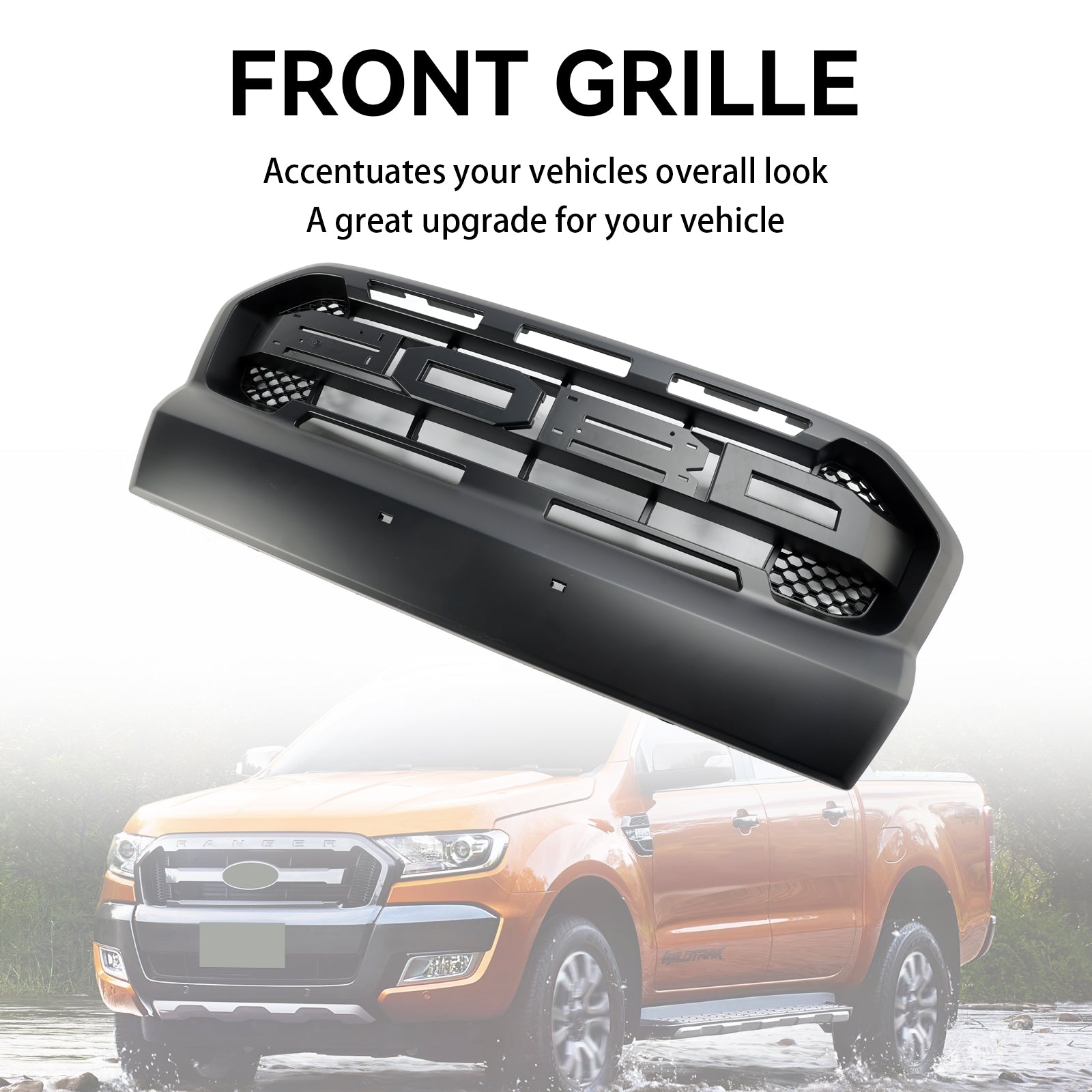 Grille Paraurti pred Ford Ranger 2015 2016 2018 2018 2019 T7 Style Raptor Noir Mat Ranger Ranking
