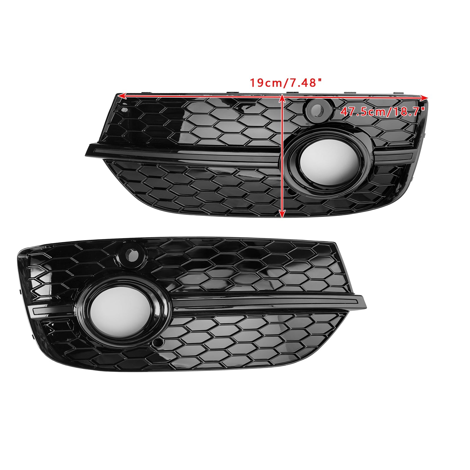 Caches de phares antibrouillard avant style nid d'abeille pour Audi Q3 RSQ3 2013-2015, noir brillant