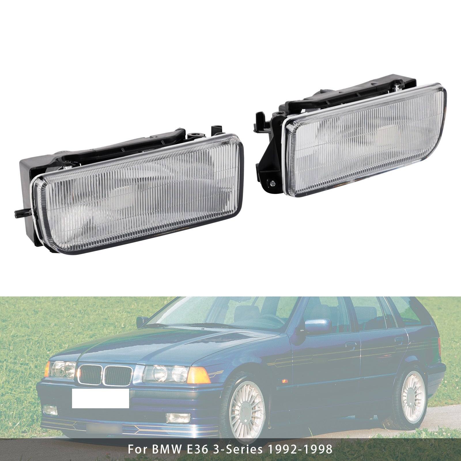 Paire de phares antibrouillard avant sans ampoules pour BMW Série 3 E36 1992-1998